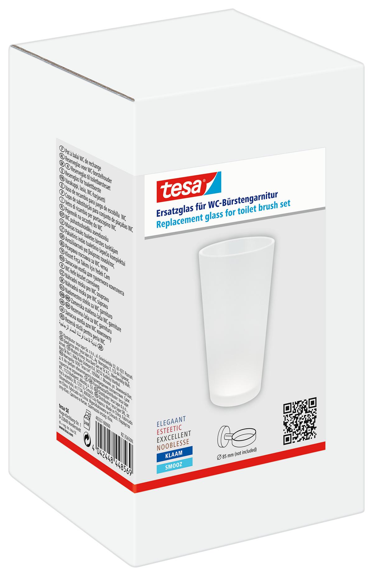 tesa_Spare_403370000000_LI490_Left_pa tesa Ersatzglas für WC-Bürstengarnitur, Ø 85