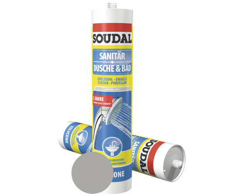 Soudal Dusche & Bad Silikon, grau, 300 ml
