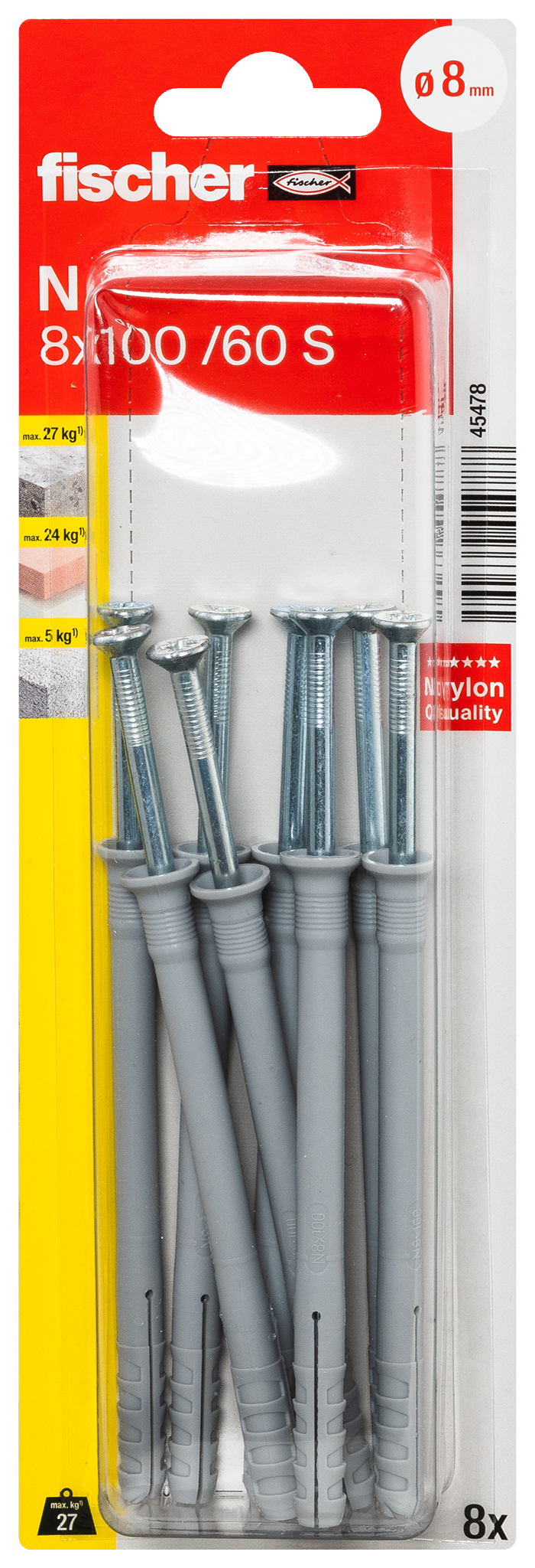 fischer Nageldübel N 8 x 100/60 S K (8)