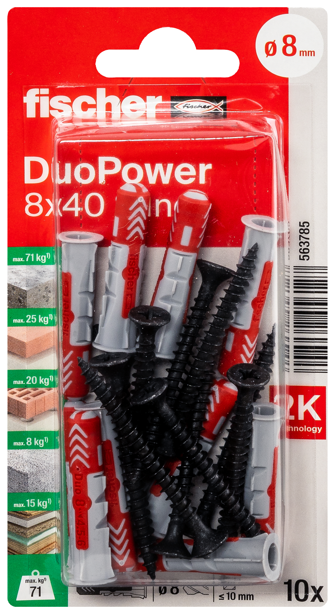 fischer DuoPower Universaldübel 8 x 40 S Ind K (10) fischer DuoPower Universaldübel 8 x 40 S Ind K (10)