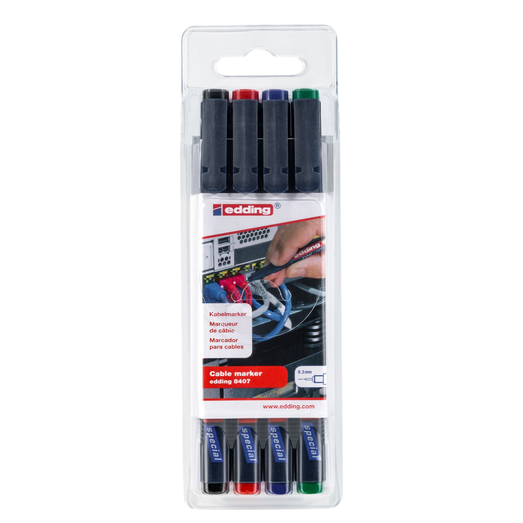 e-8407_4_sortiert_4004764937400 Edding 8407/4S Kabelmarker
