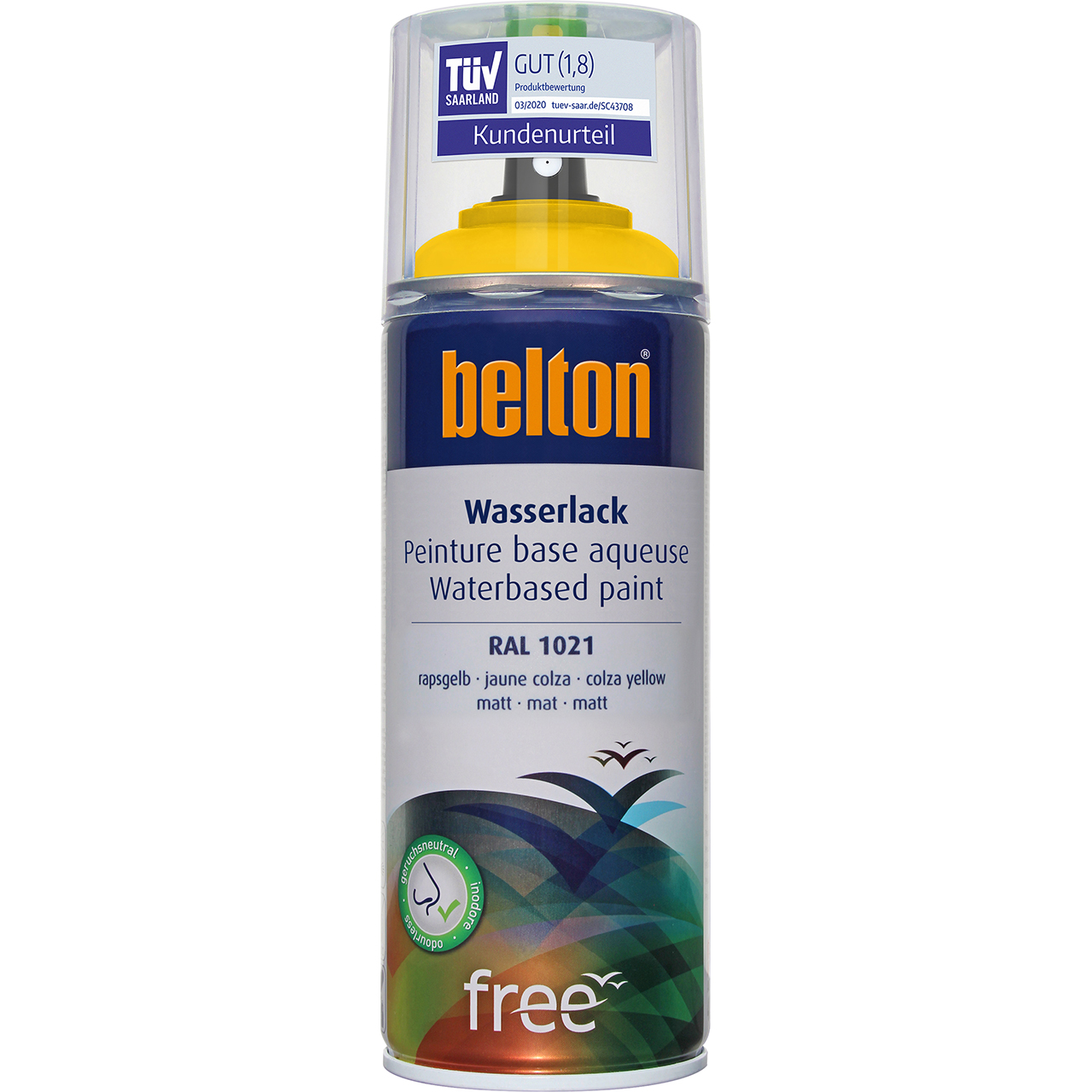 belton free Wasserlack rapsgelb matt, 400ml