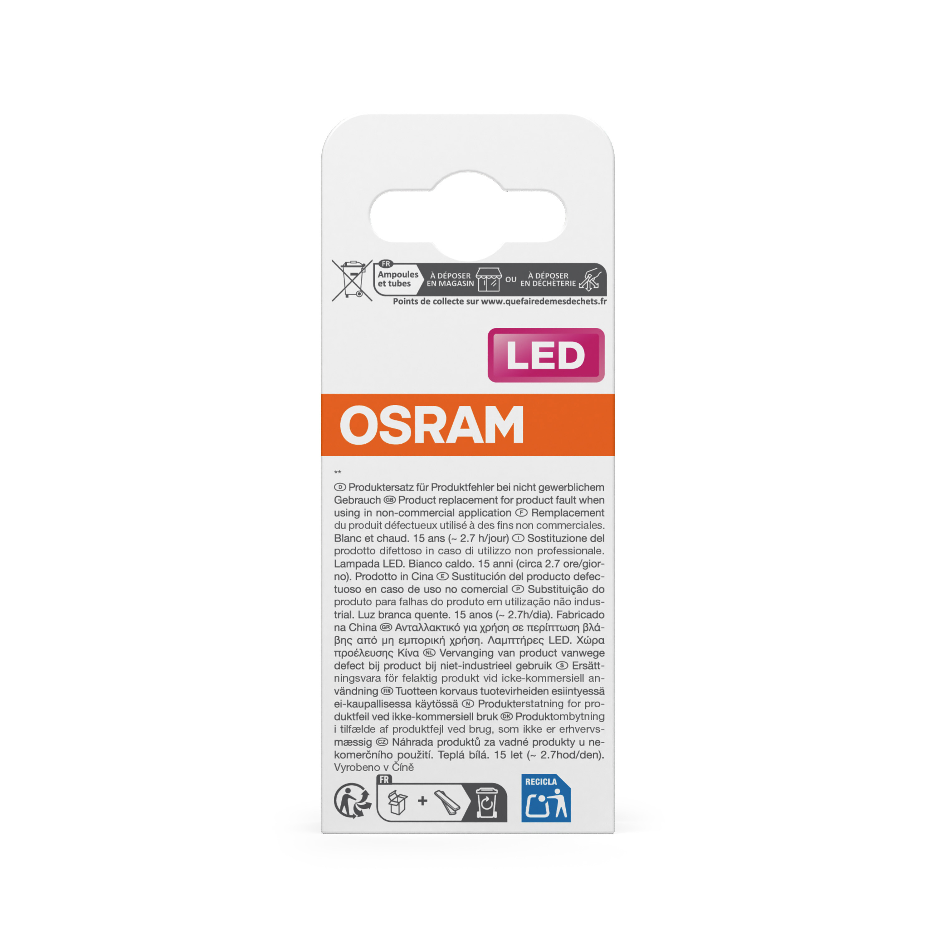 Osram LED Retrofit Classic P Lampe, Warmweiß, E27, matt
