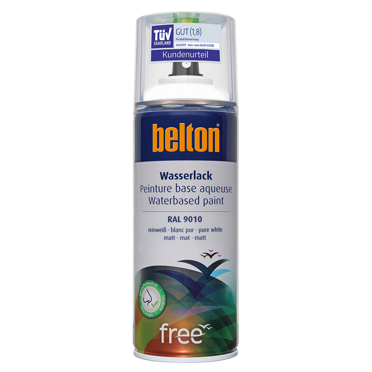 belton free Wasserlack reinweiß matt, 400ml