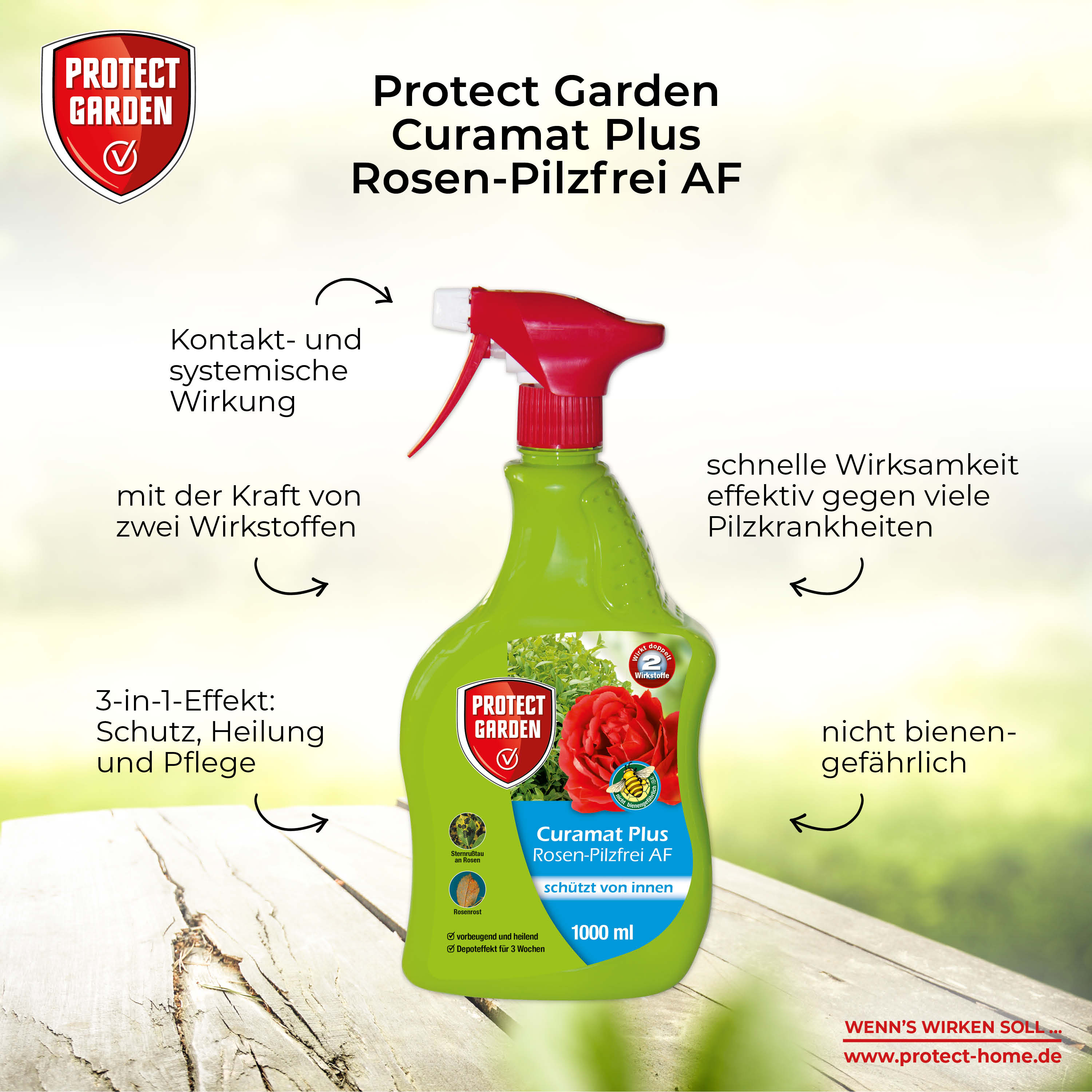 Protect Garden Curamat Plus Rosen-Pilzfrei AF, 1000 ml