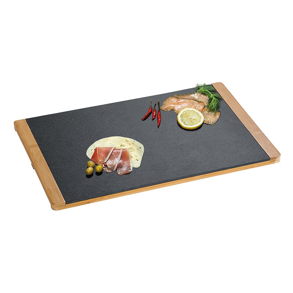 Kesper Tranchierbrett, Schiefer mit Bambusrahmen, 45 x 30 x 1,5 cm