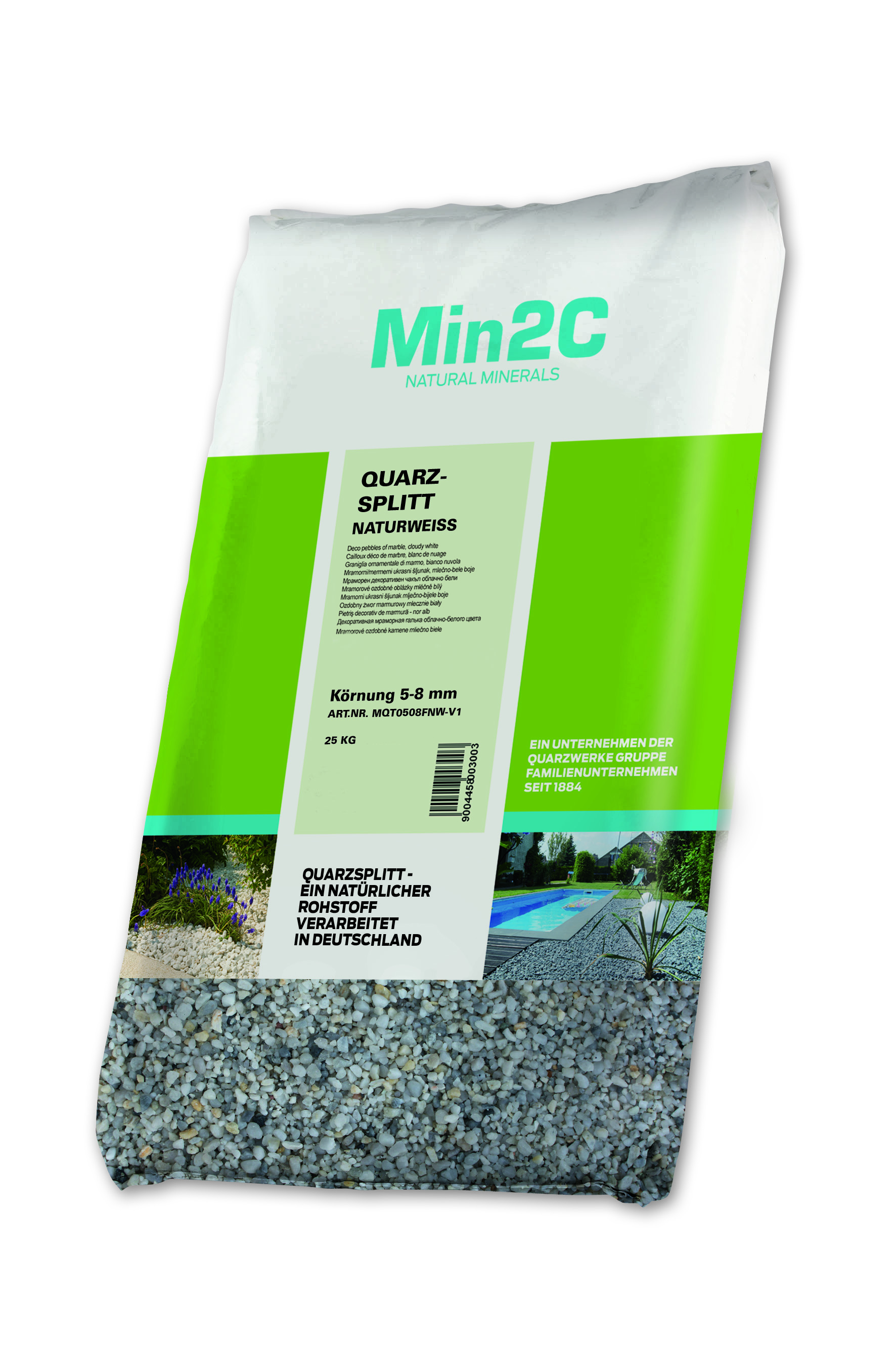 Min2C Quarzsplitt, naturweiß, 5 - 8 mm