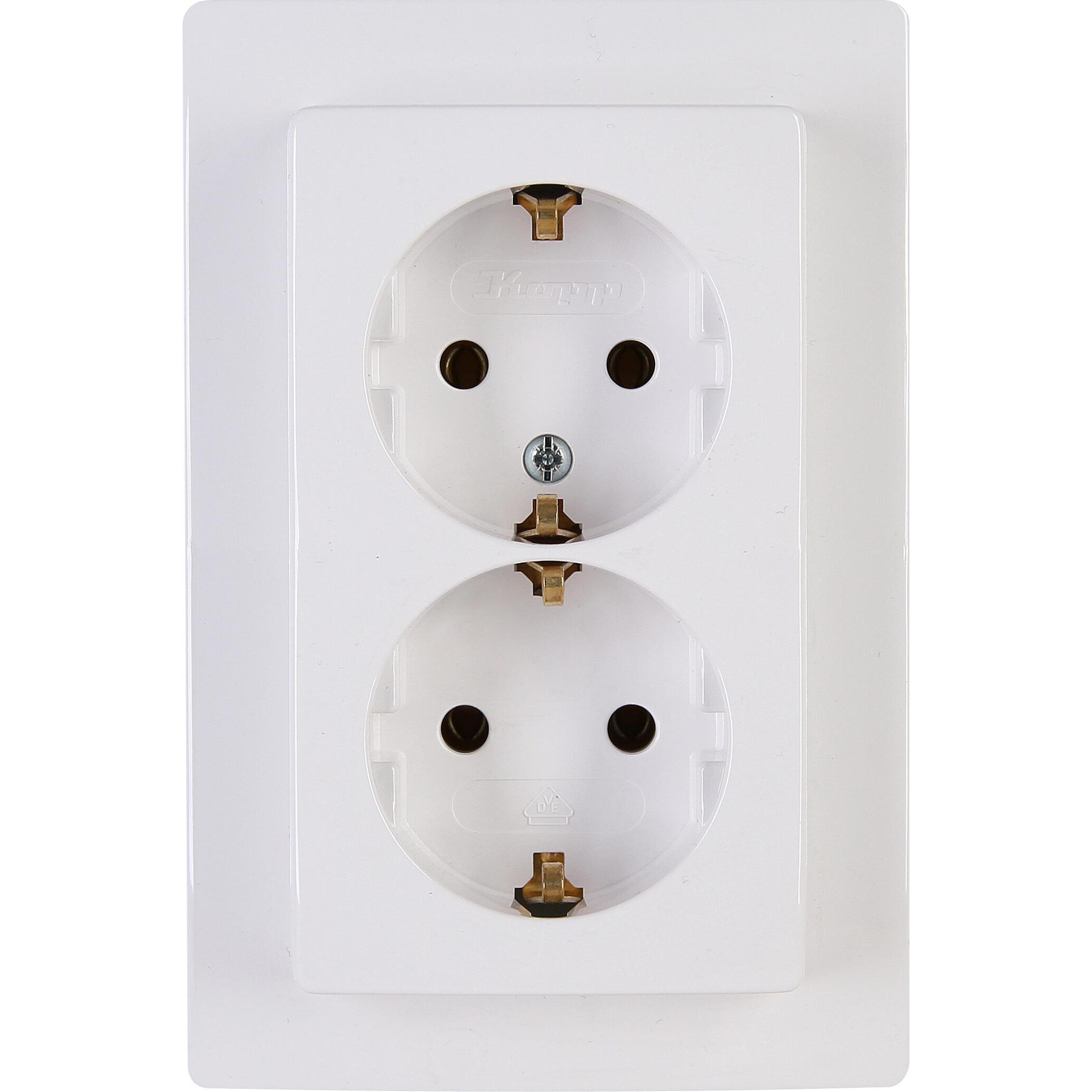 Kopp PARIS Steckdose, 2-fach, arktisweiß Kopp PARIS Steckdose, 2-fach, arktisweiß