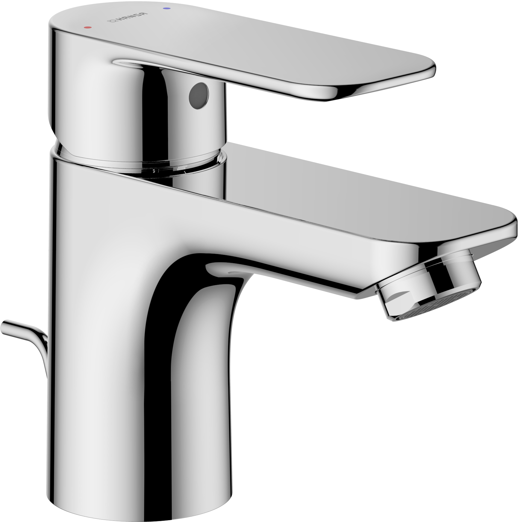 Hansa Waschtischarmatur PICO S mit Ablaufgarnitur und Zugstange, Ausladung 101 mm, DN15, Chrom