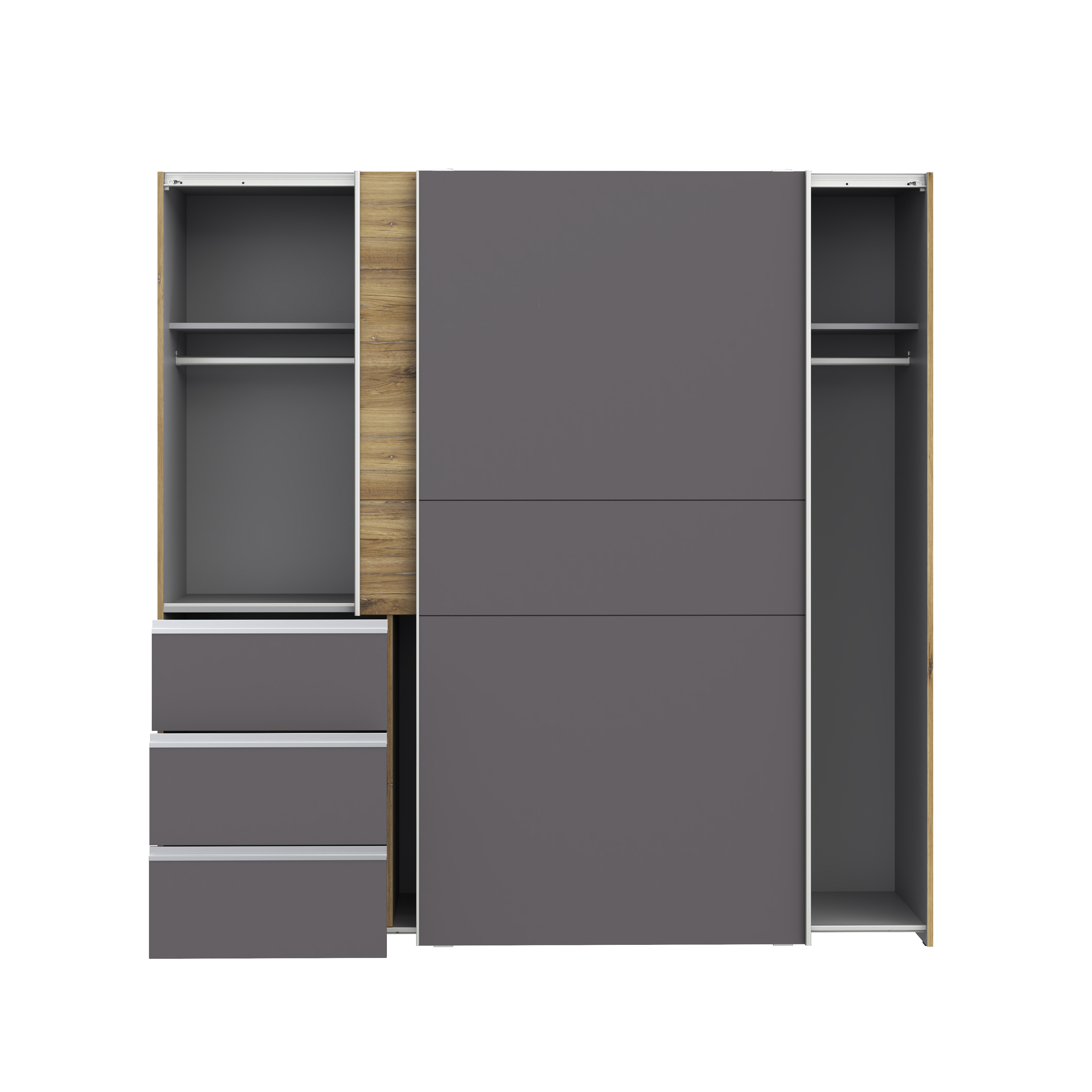 Forte Kleiderschrank WINN 2, grau