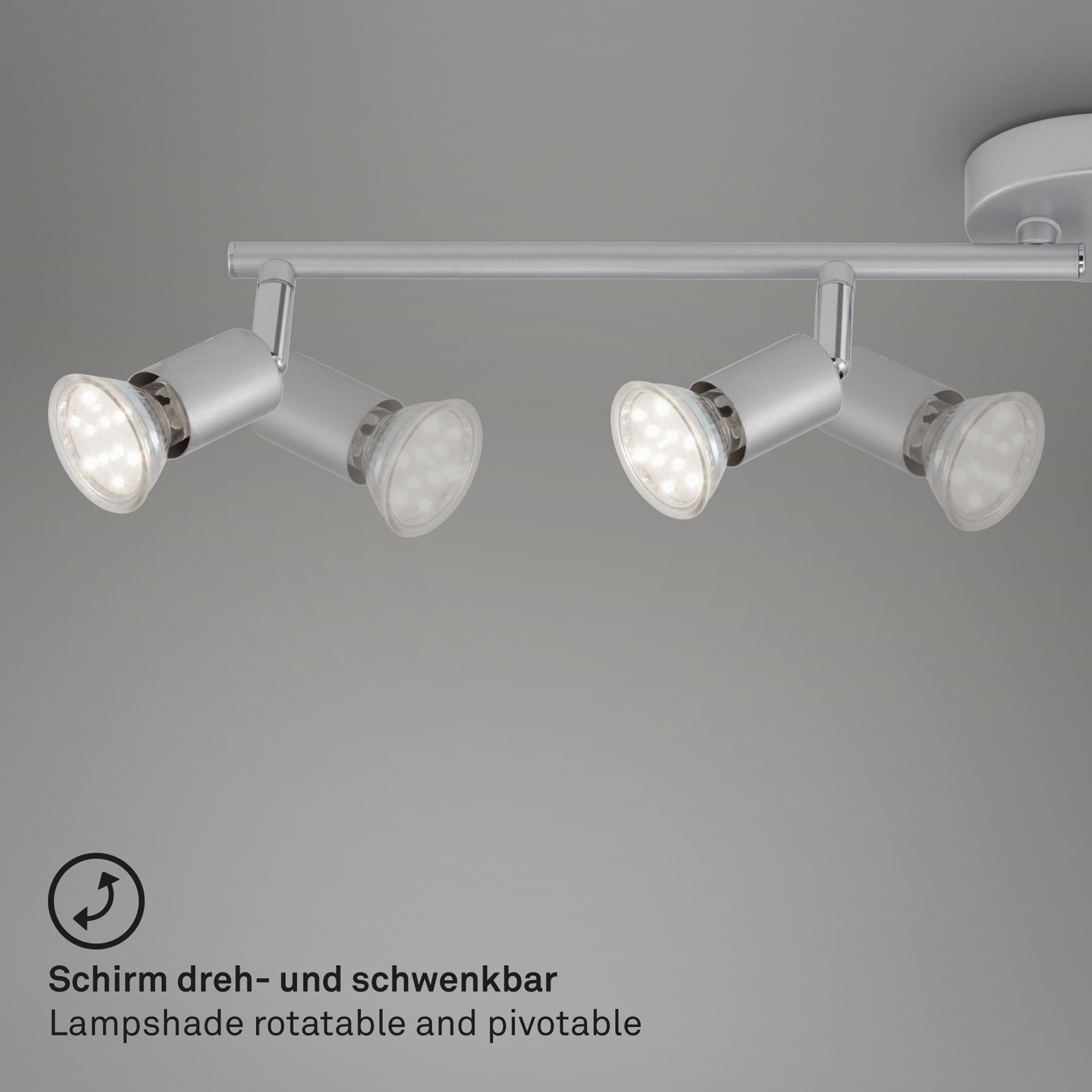 Briloner Wandleuchte, Titan, 4-flammig