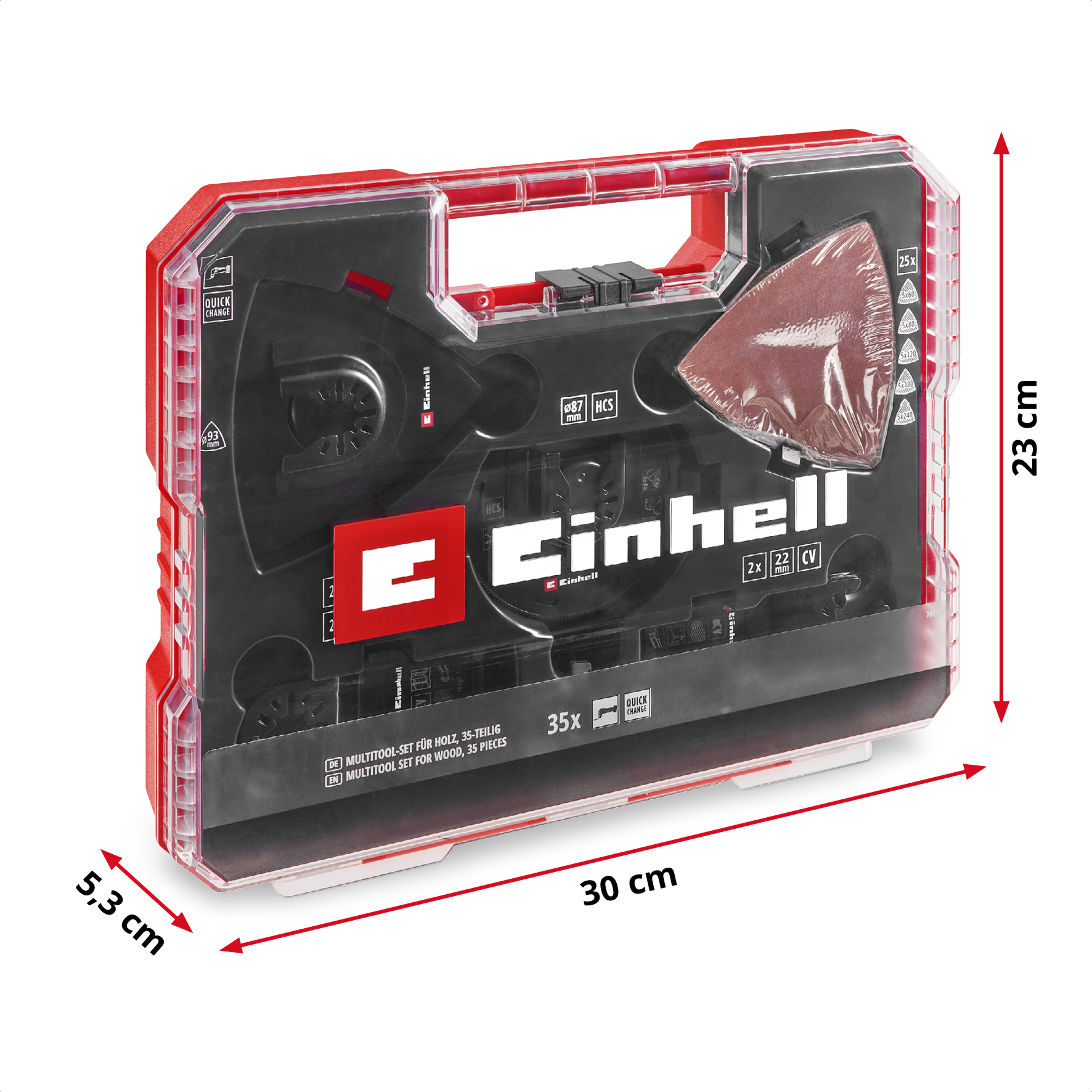 Einhell XL-PLUS-CASE Multitool-Set mit Universalaufnahme für Holz, 35-tlg. 