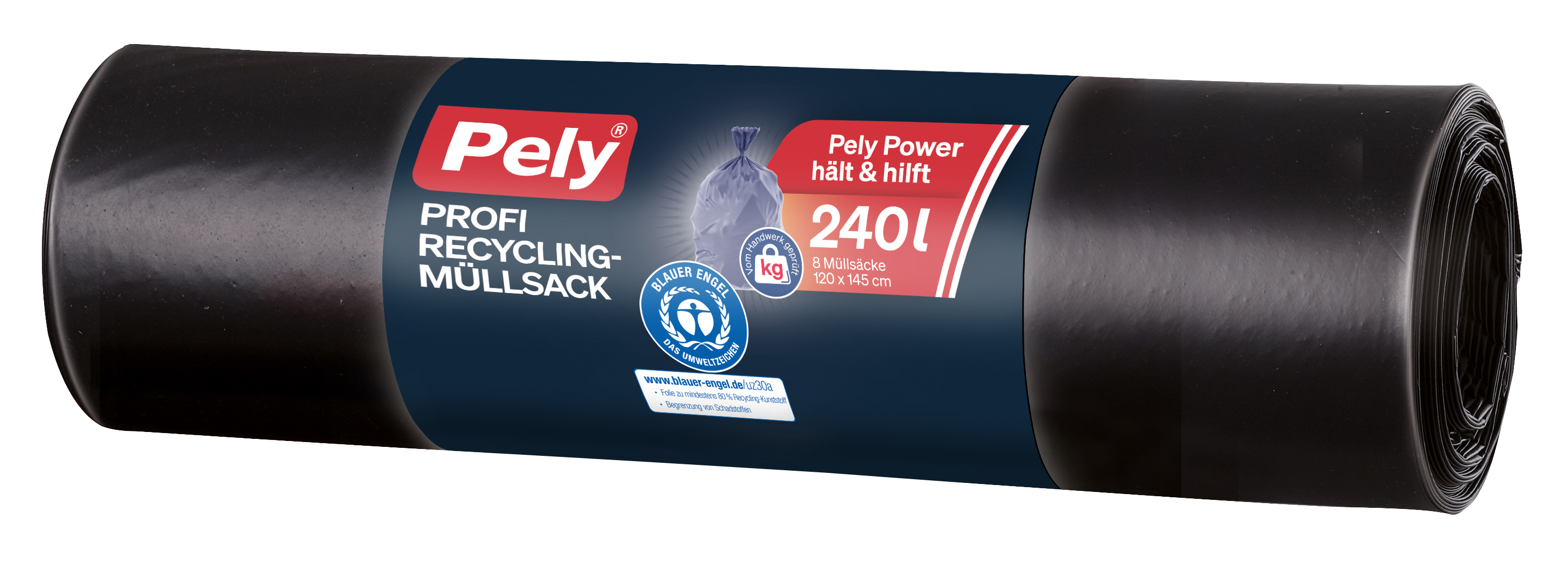 Pely® Profi-Super-Sack, anthrazit, "Blauer Engel" zertifiziert, 240 Liter, 8 Stück