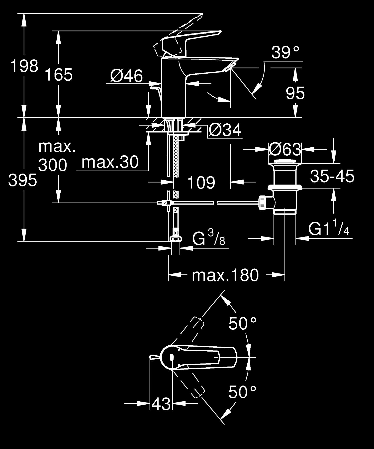 Grohe Start Einhand-Waschtischbatterie, 1/2" S-Size Grohe Start Einhand-Waschtischbatterie, 1/2" S-Size