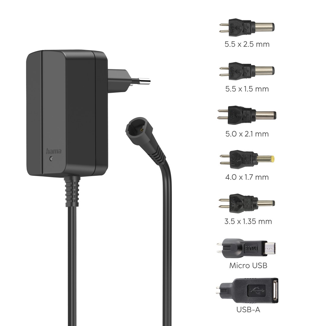 Hama Universal Netzteil, 1000mA/12W, schwarz Hama Universal Netzteil, 1000mA/12W, schwarz