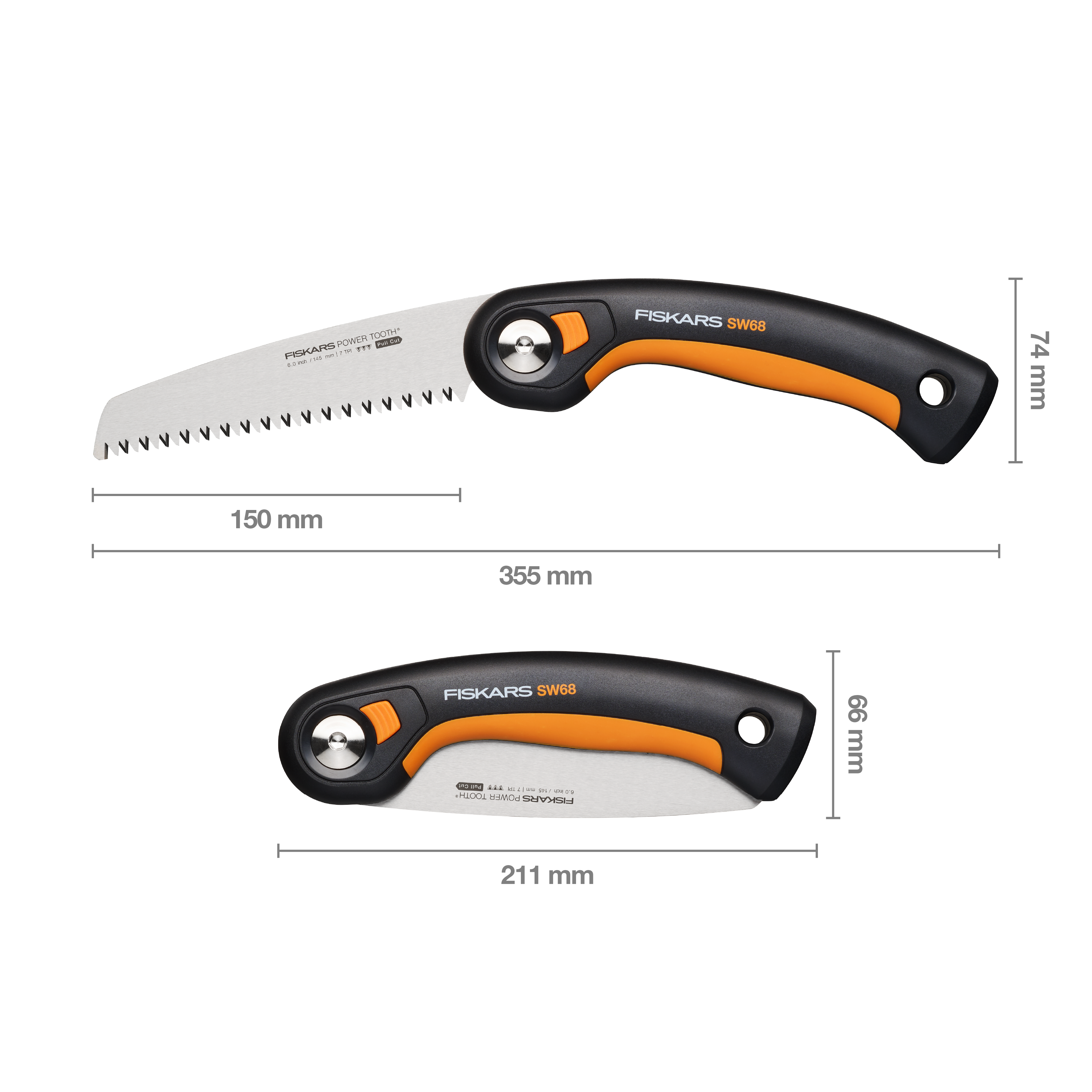 Fiskars Plus™ Klappsäge SW68, Blattlänge 15 cm