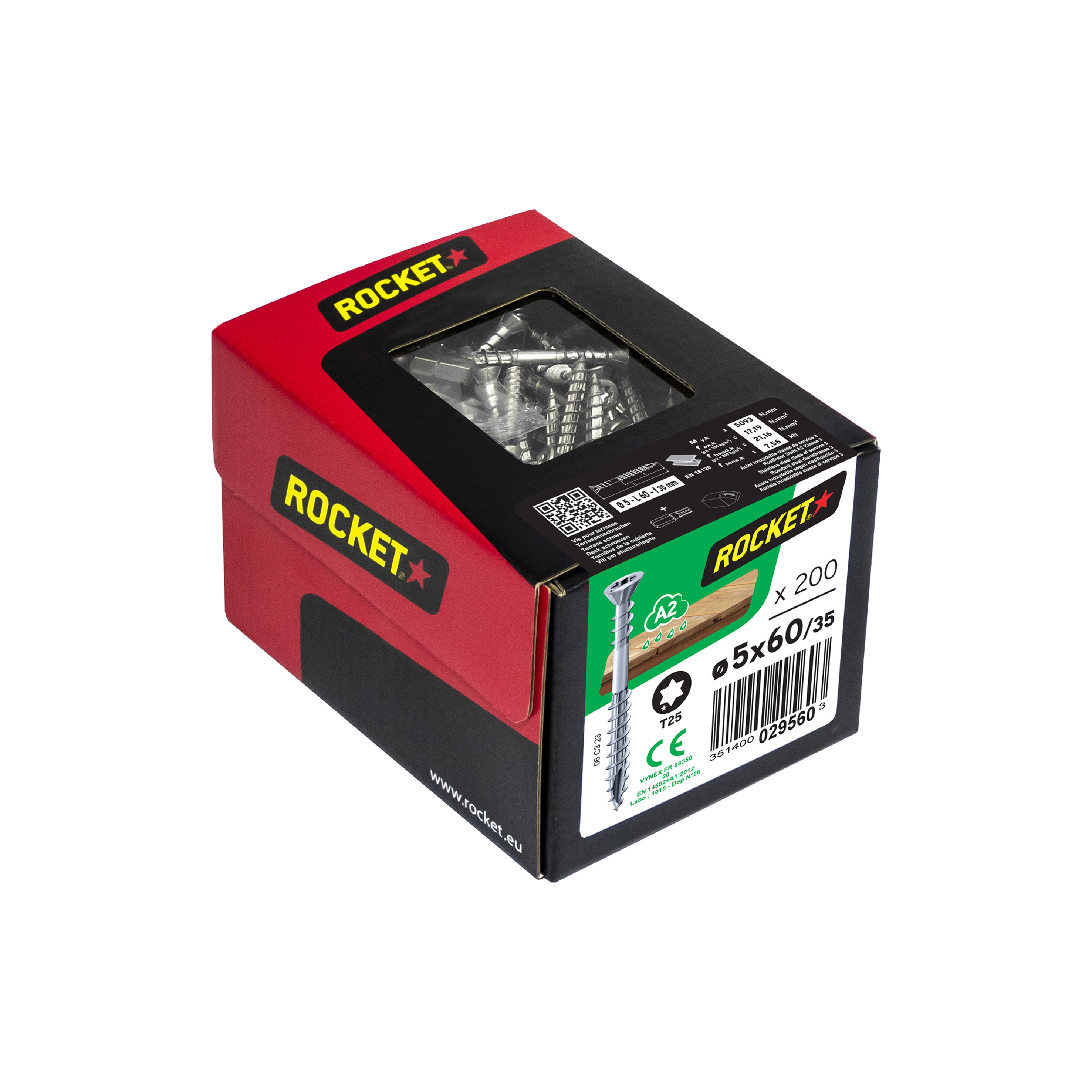 Rocket Terrasse 5,0 x 60 A2 T25 Rocket Terrasse 5,0 x 60 A2 T25