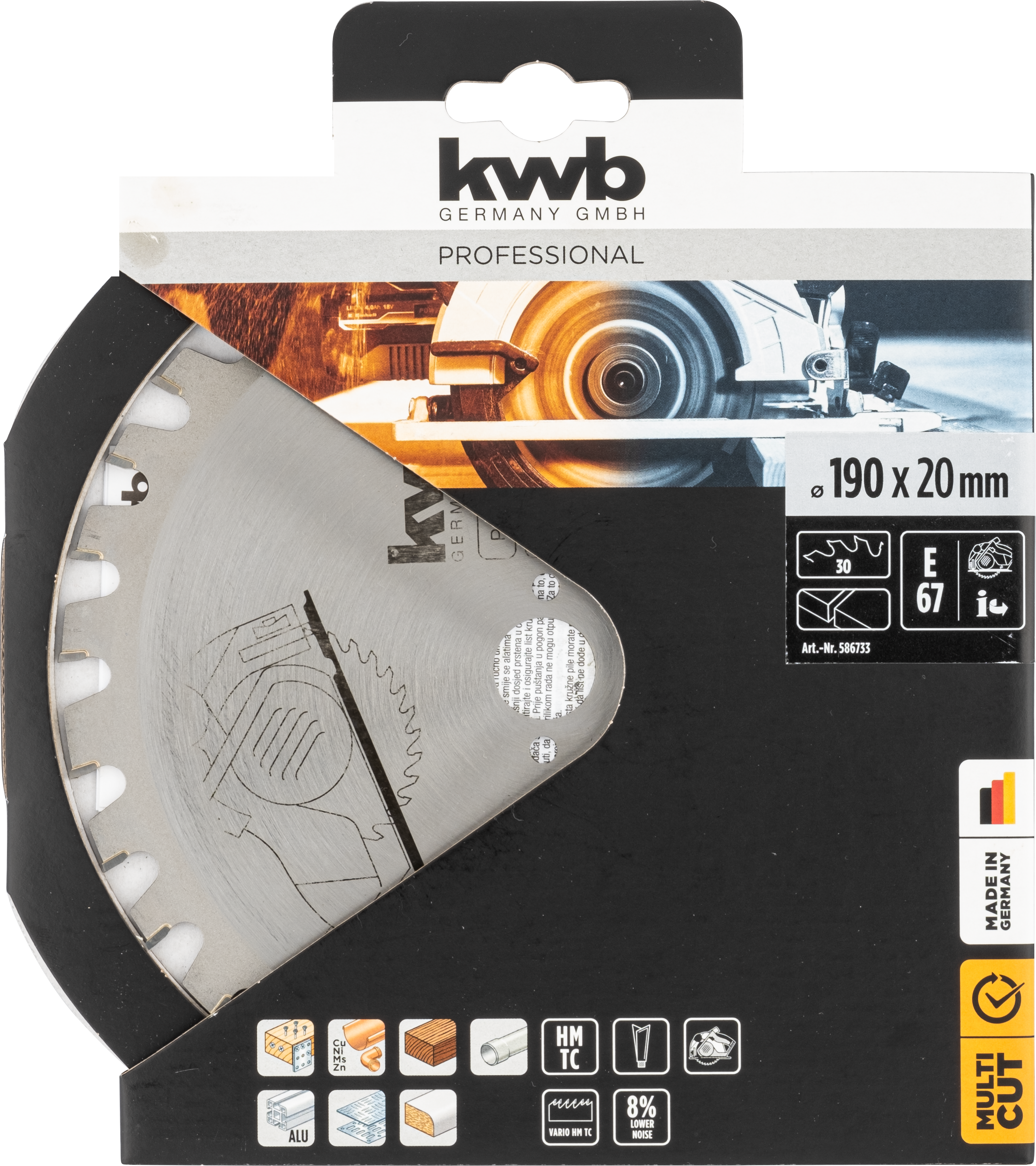 Kwb Kreisägeblatt HM Ø 190 x 20 mm, Z30 Kwb Kreisägeblatt HM Ø 190 x 20 mm, Z30