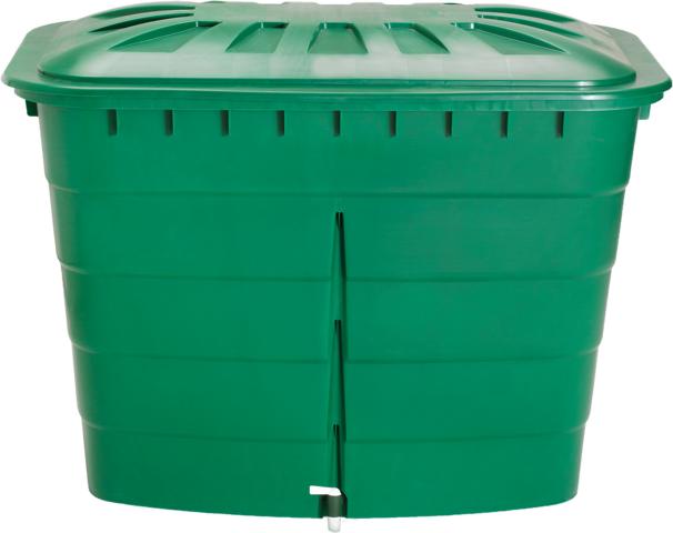 172635-4 REGENTONNE ECKIG 203L GRÜN KOMPLETT GRAF