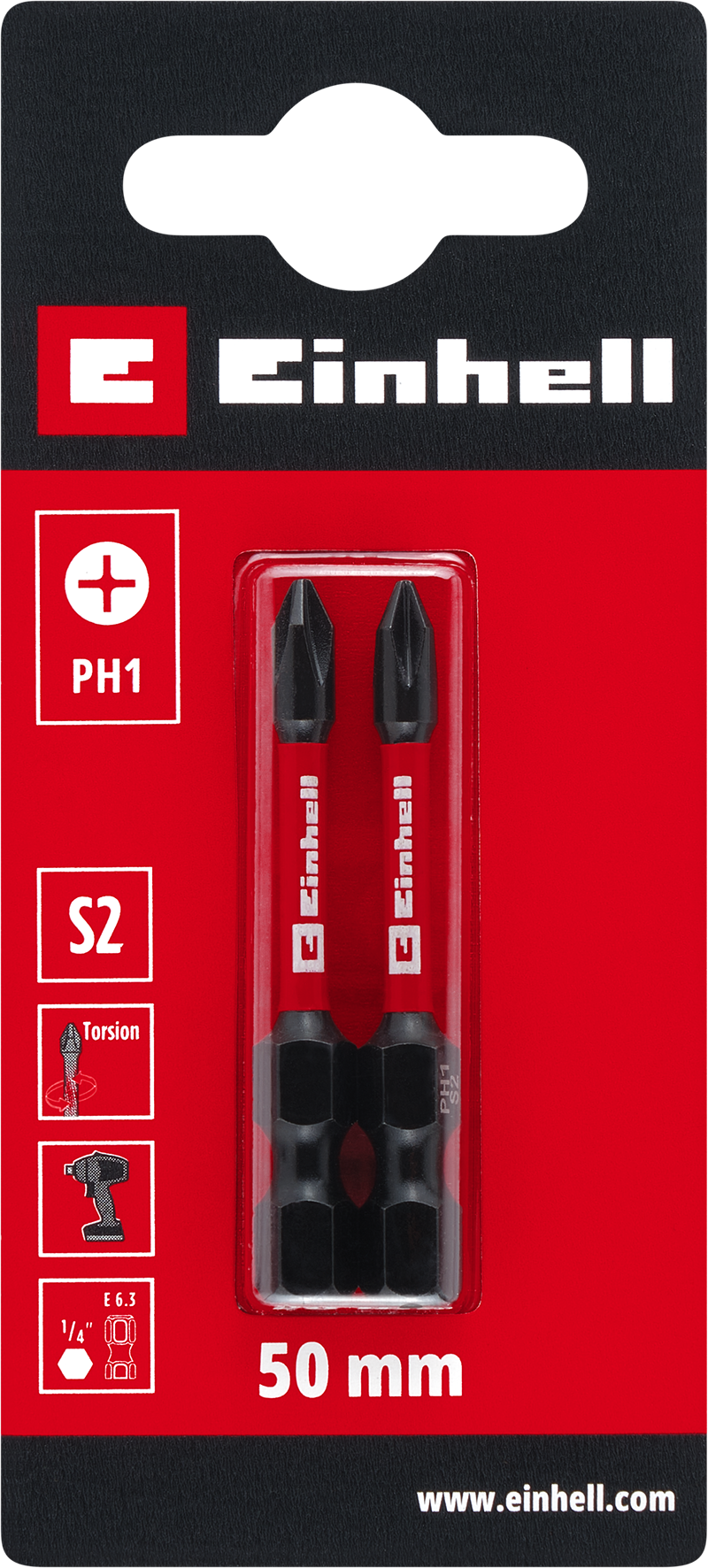 Einhell Impact-Bits Torsion, 50 mm, PH1 S2 Einhell Impact-Bits Torsion, 50 mm, PH1 S2