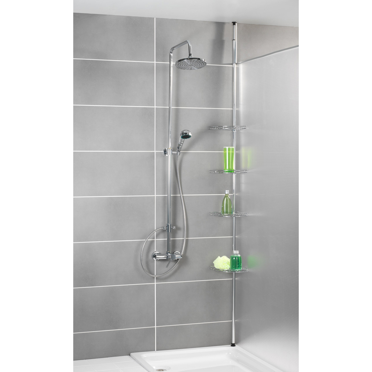 152444-Teleskop-Eckregal-Edelstahl-Prea_AMBI_04 WENKO TELESKOP-ECKREGAL PREA EDELSTAHL