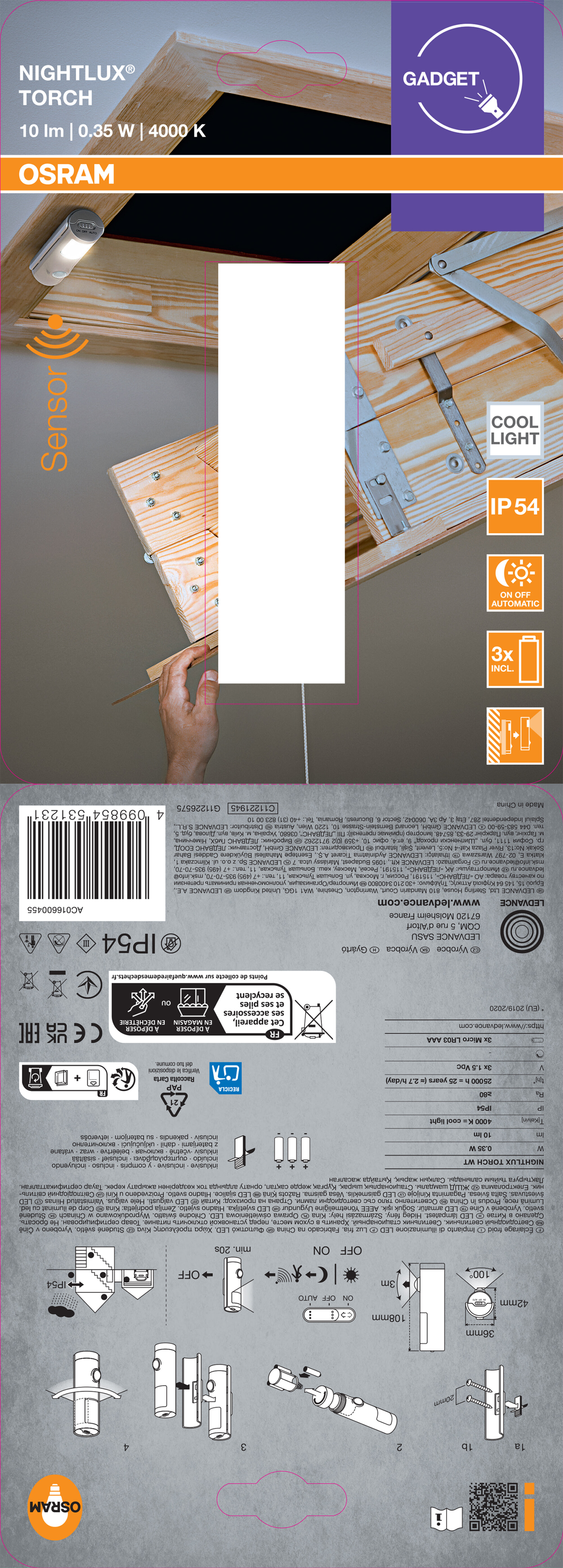 Osram Nachtlicht "Nightlux Torch", weiß