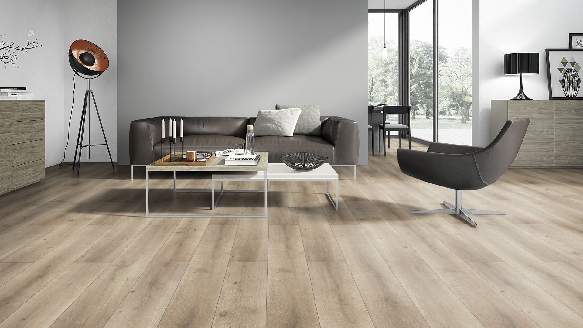 740720_19 Classen Laminatboden Waterresistent Oak Light Grey Brown