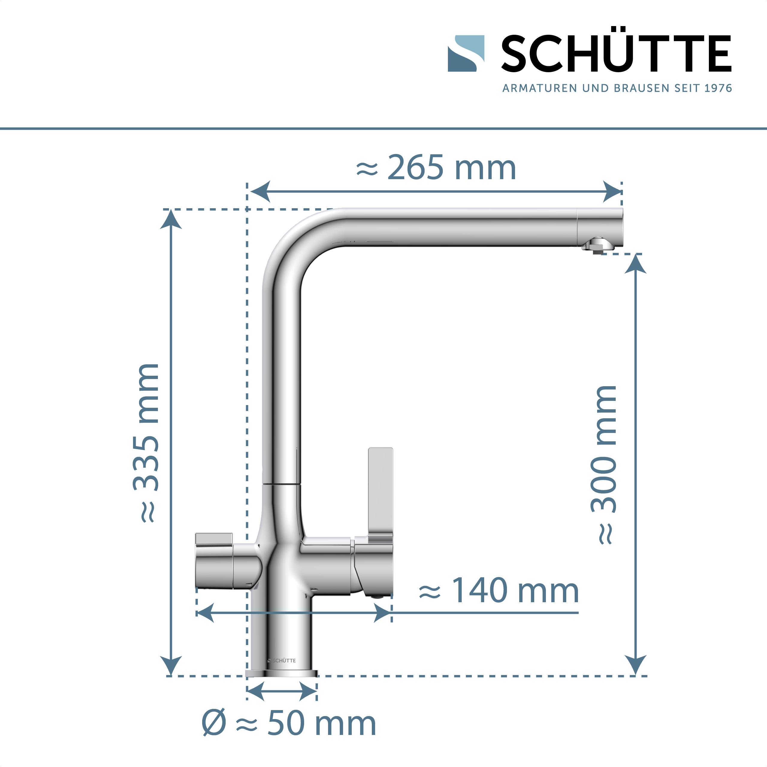 Schütte Trinkwasser-Spültischarmatur AQUASTAR PRO, Chrom, mit Filtersystem