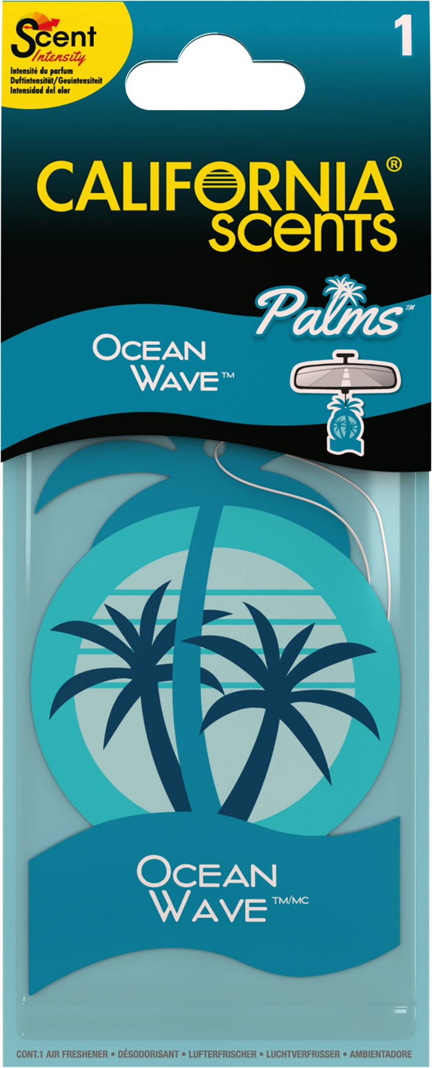 California Scents Auto-Lufterfrischer Papier Palme, Ocean Wave