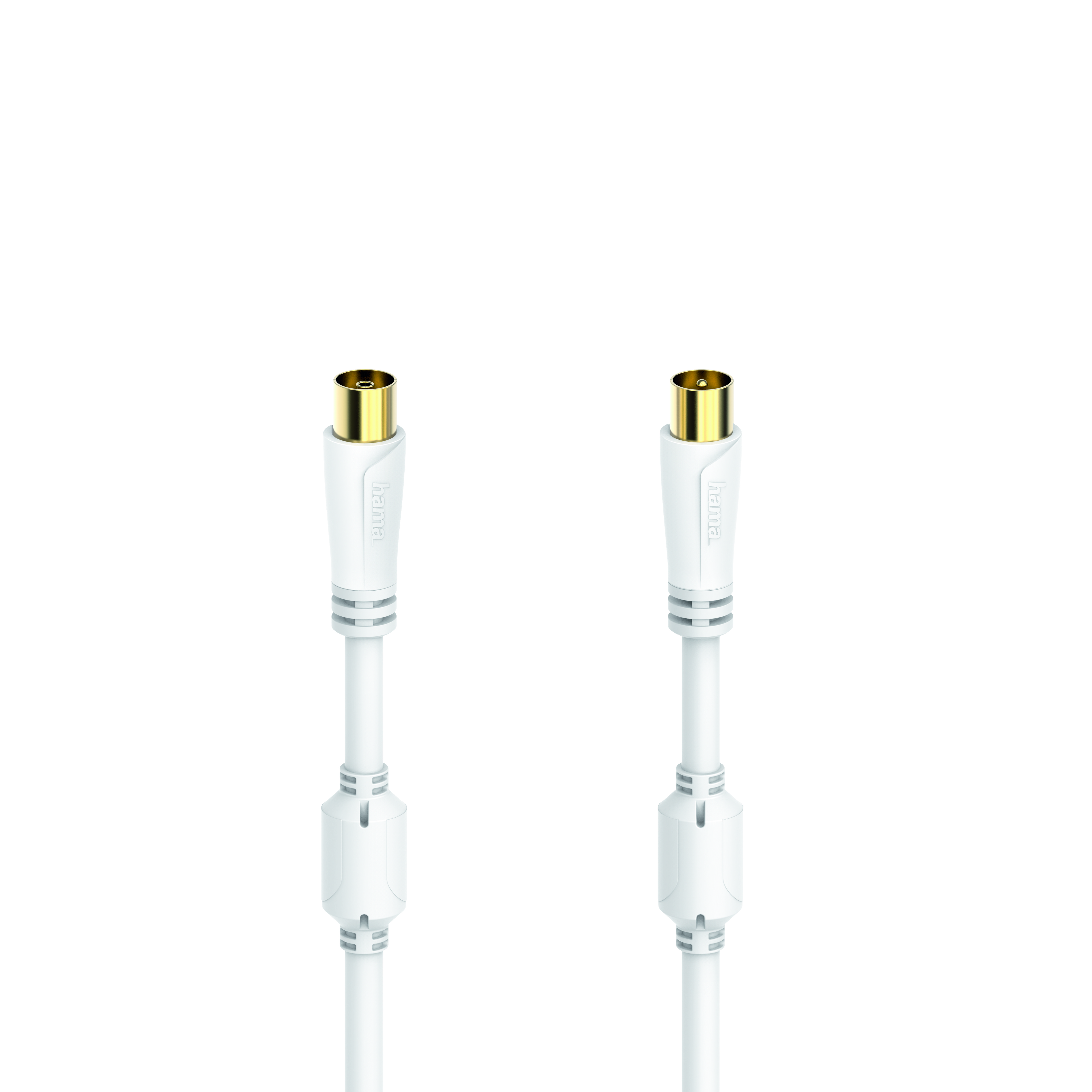 812892 Hama Antennen-Kabel-Stecker-Kupplung, vergoldet, 10M