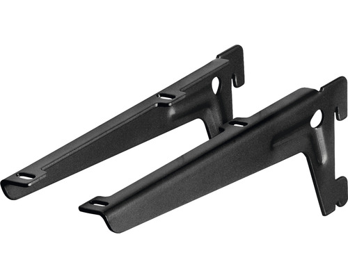 Dolle PrimeSlot 1-Reihig Winkelträger 1 Paar, schwarz, 180 mm Dolle PrimeSlot 1-Reihig Winkelträger 1 Paar, schwarz, 180 mm