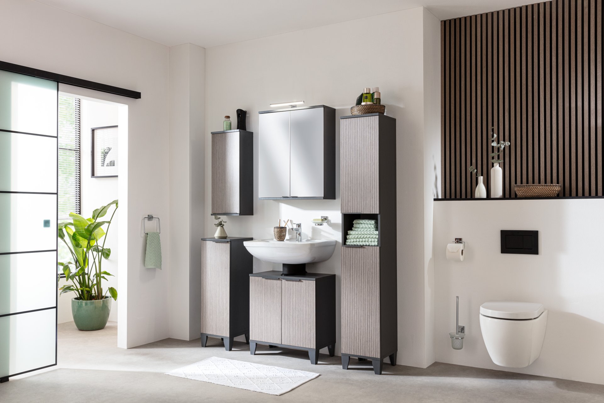 Badmobil Lucca Beckenunterschrank, 601 x 632 x 320 mm, Anthrazit