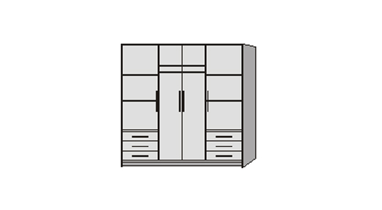 829421-JPTS86 Forte Kleiderschrank J1, 207 x 200 cm