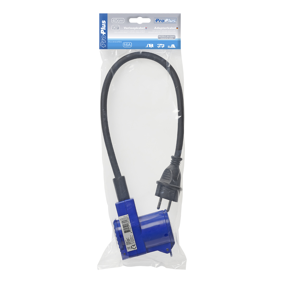 ProPlus Adapterkabel 40 cm von Schuko Stecker nach CEE-Winkelkupplung + Schuko Steckdose ProPlus Adapterkabel 40 cm von Schuko Stecker nach CEE-Winkelkupplung + Schuko Steckdose