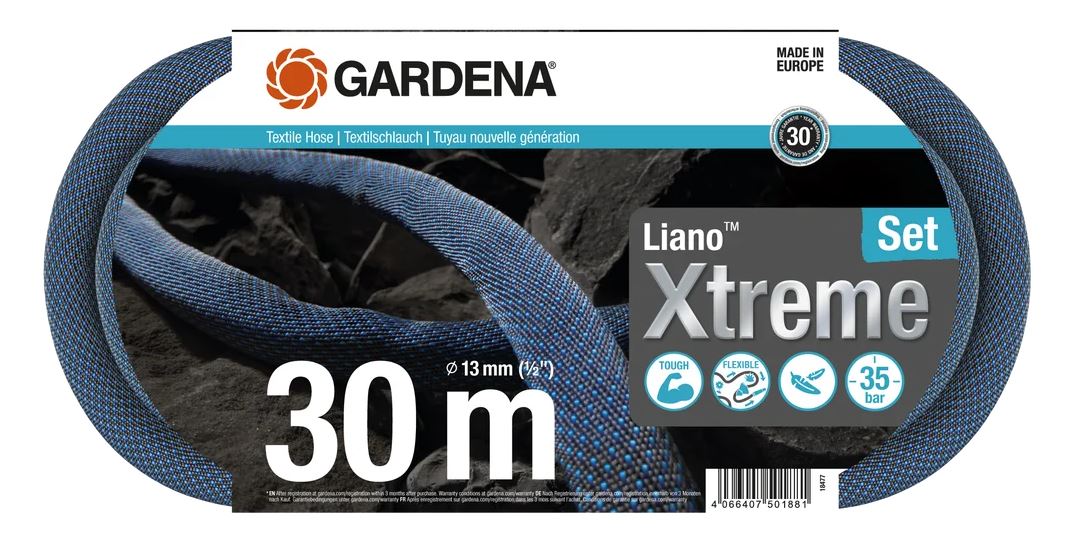 Gardena Textilschlauch Liano™ Xtreme 1/2", 30 m Set