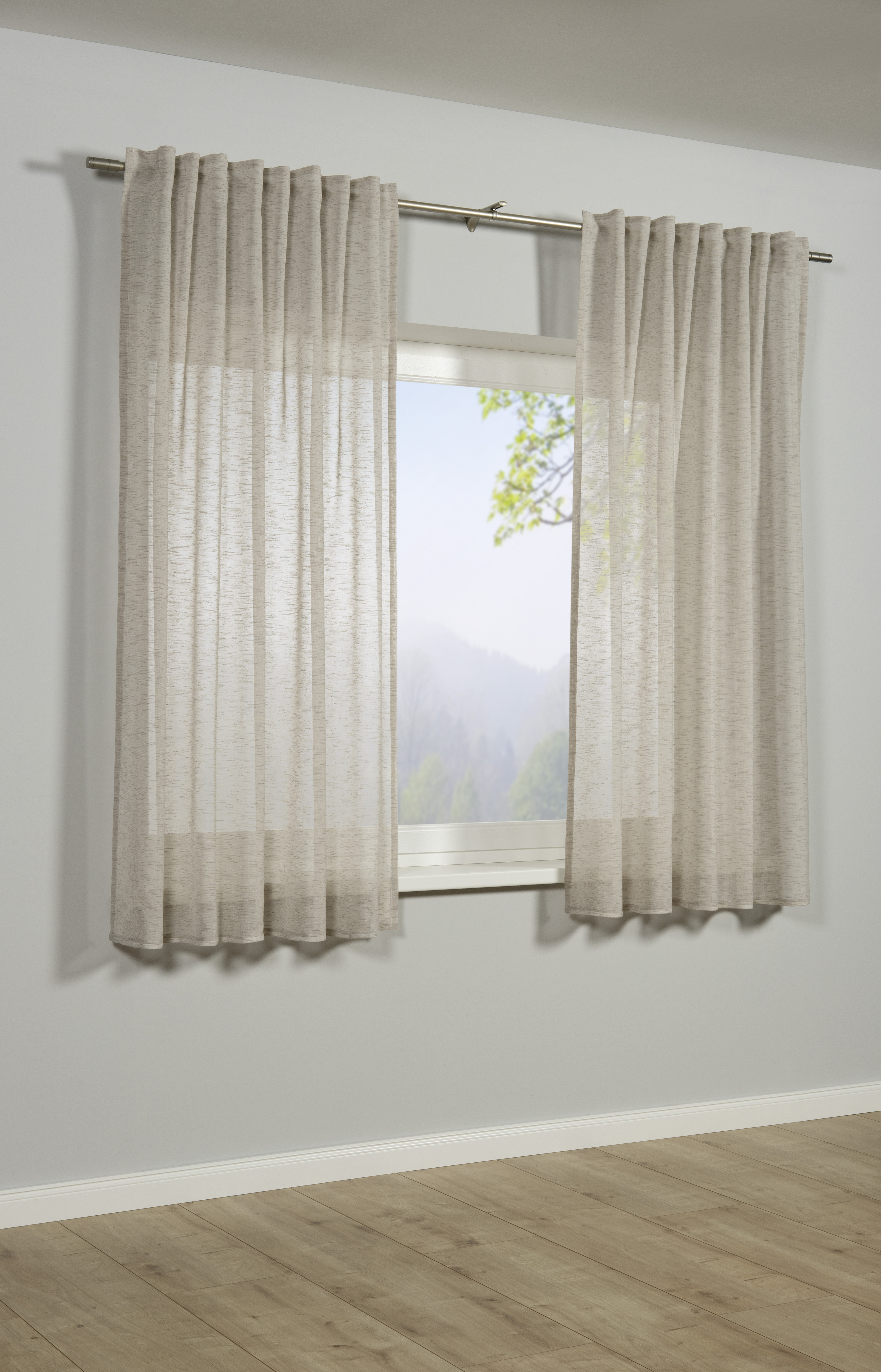 Sehlbach Schal mit Gardinenband beige, 140 x 175 cm Sehlbach Schal mit Gardinenband beige, 140 x 175 cm