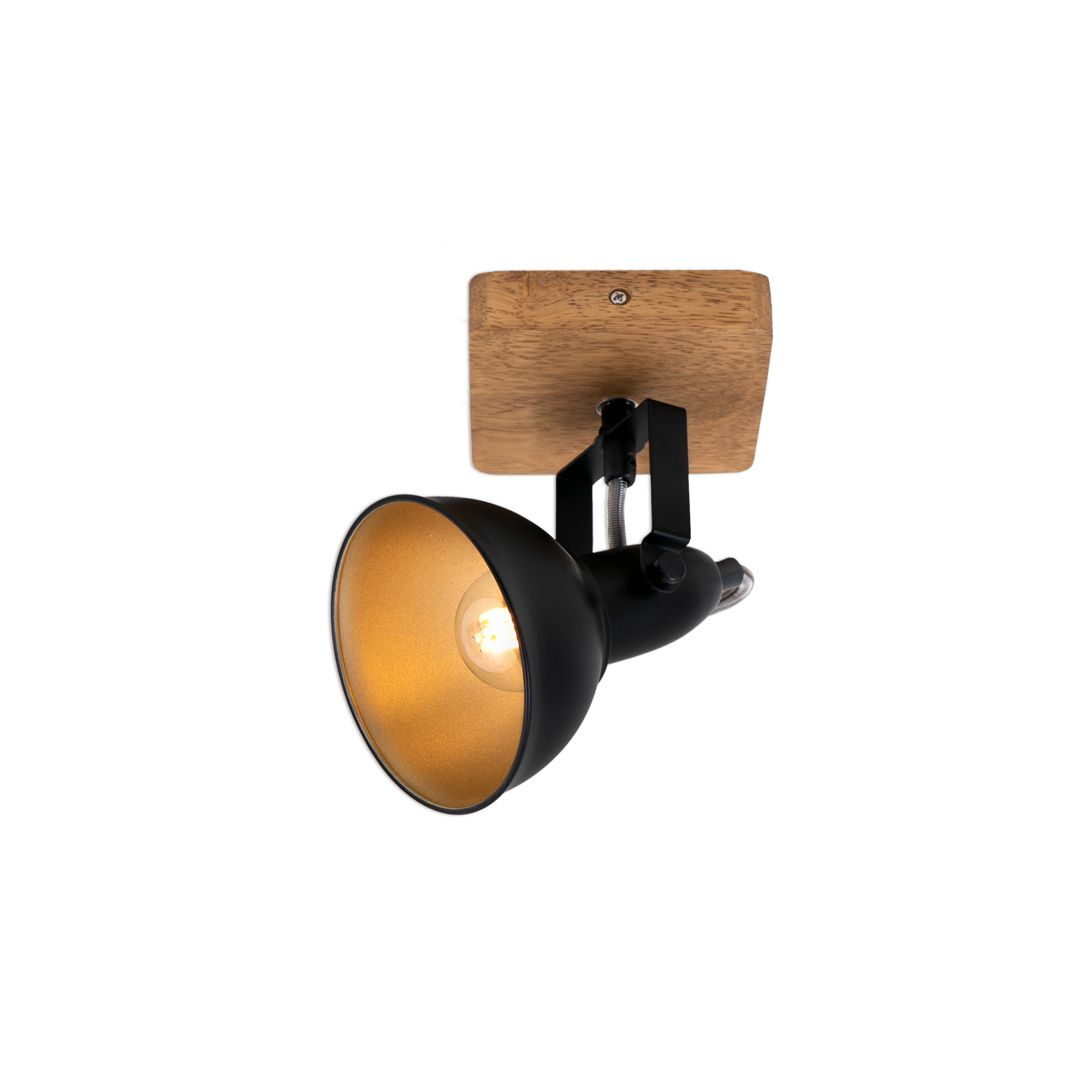 122896-8 BRILONER SPOT 1XE14 HOLZ/SCHWARZ-GOLD