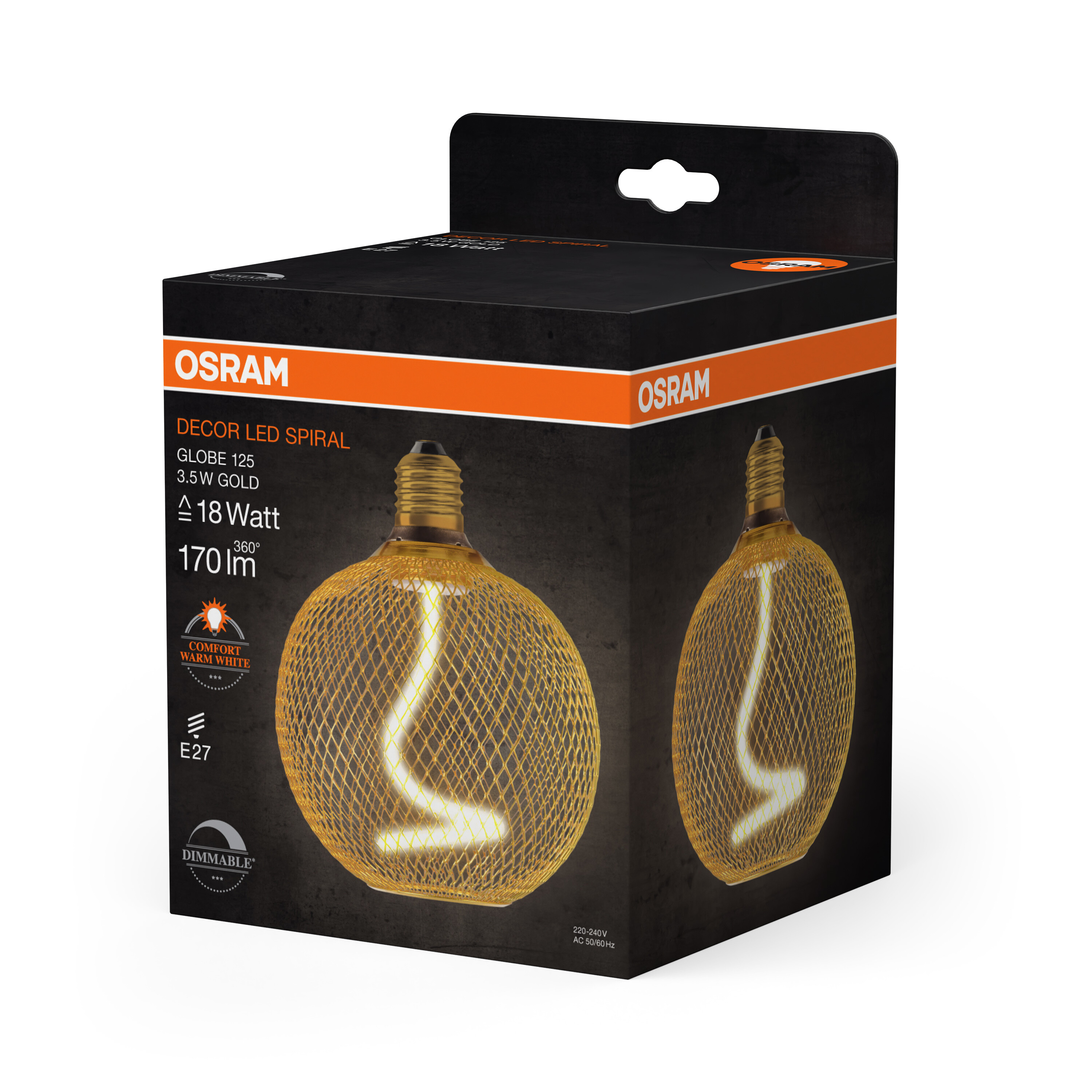 Osram LED Leuchte Globe, gold, warmweiß, E27