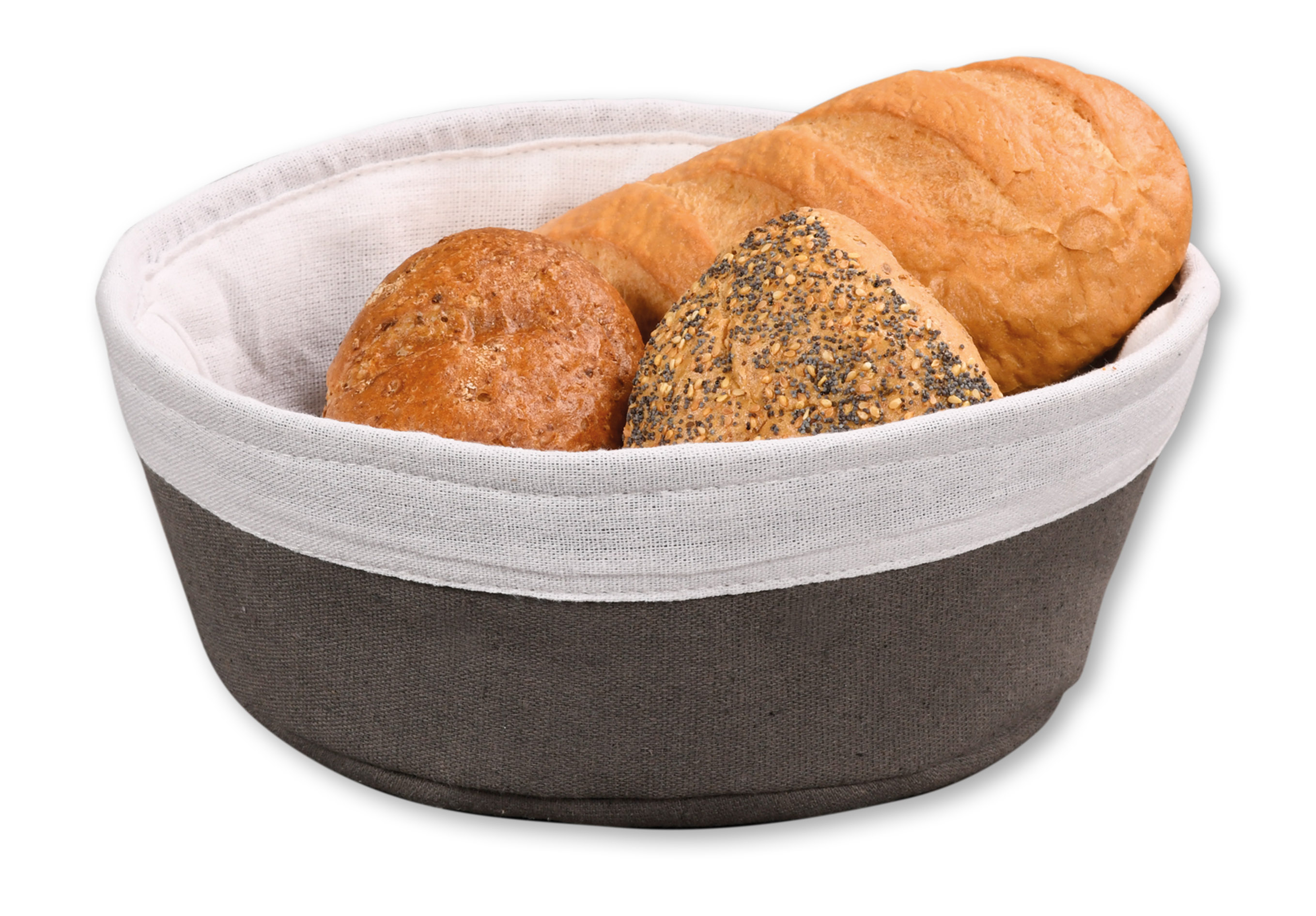 Kesper Brotkorb, Baumwolle, grau, Ø 25 cm / Höhe: 9 cm Kesper Brotkorb, Baumwolle, grau, Ø 25 cm / Höhe: 9 cm