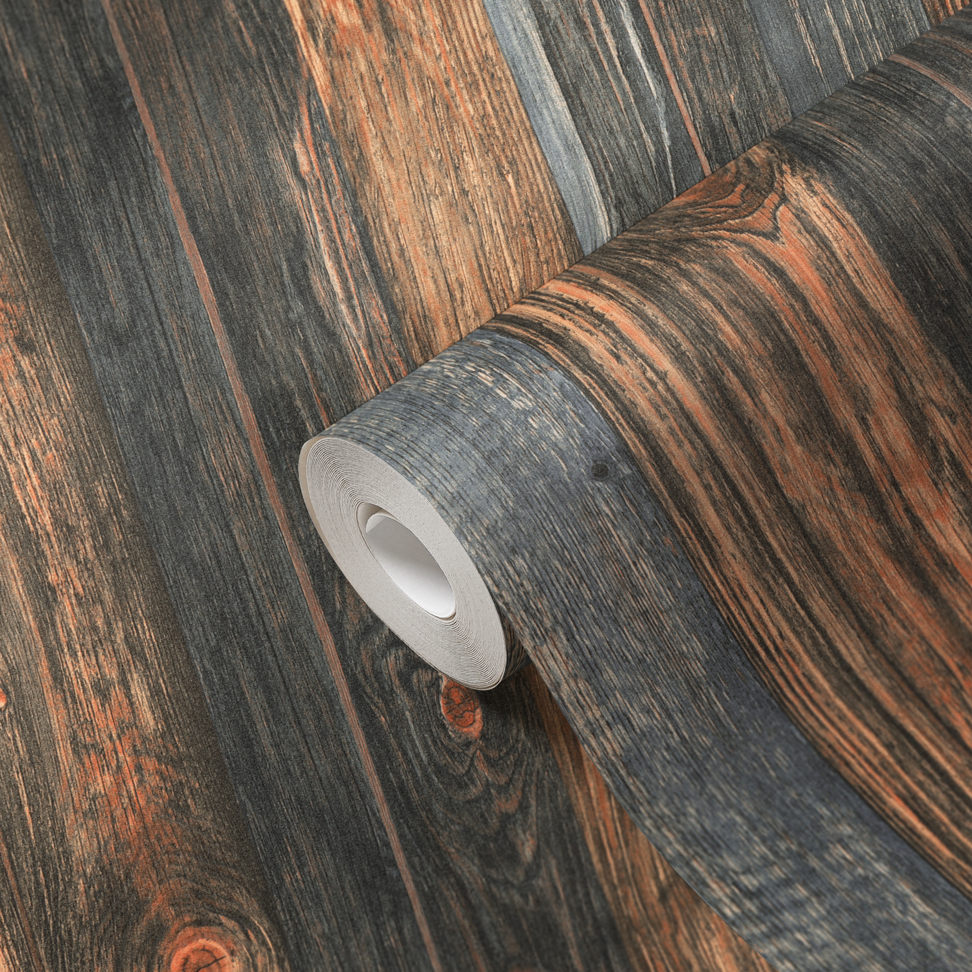 A.S. Création Vliestapete, holzoptik braun blau – rustikale holzpaneel tapete im vintage-stil