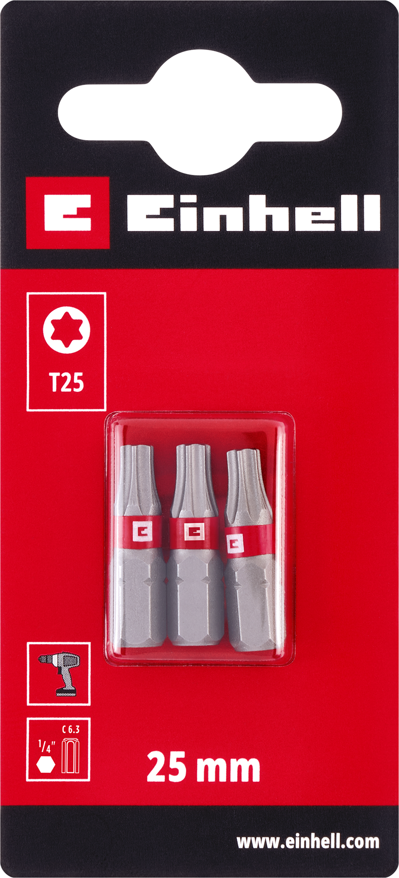 Einhell Standard-Bits, 25 mm, T25