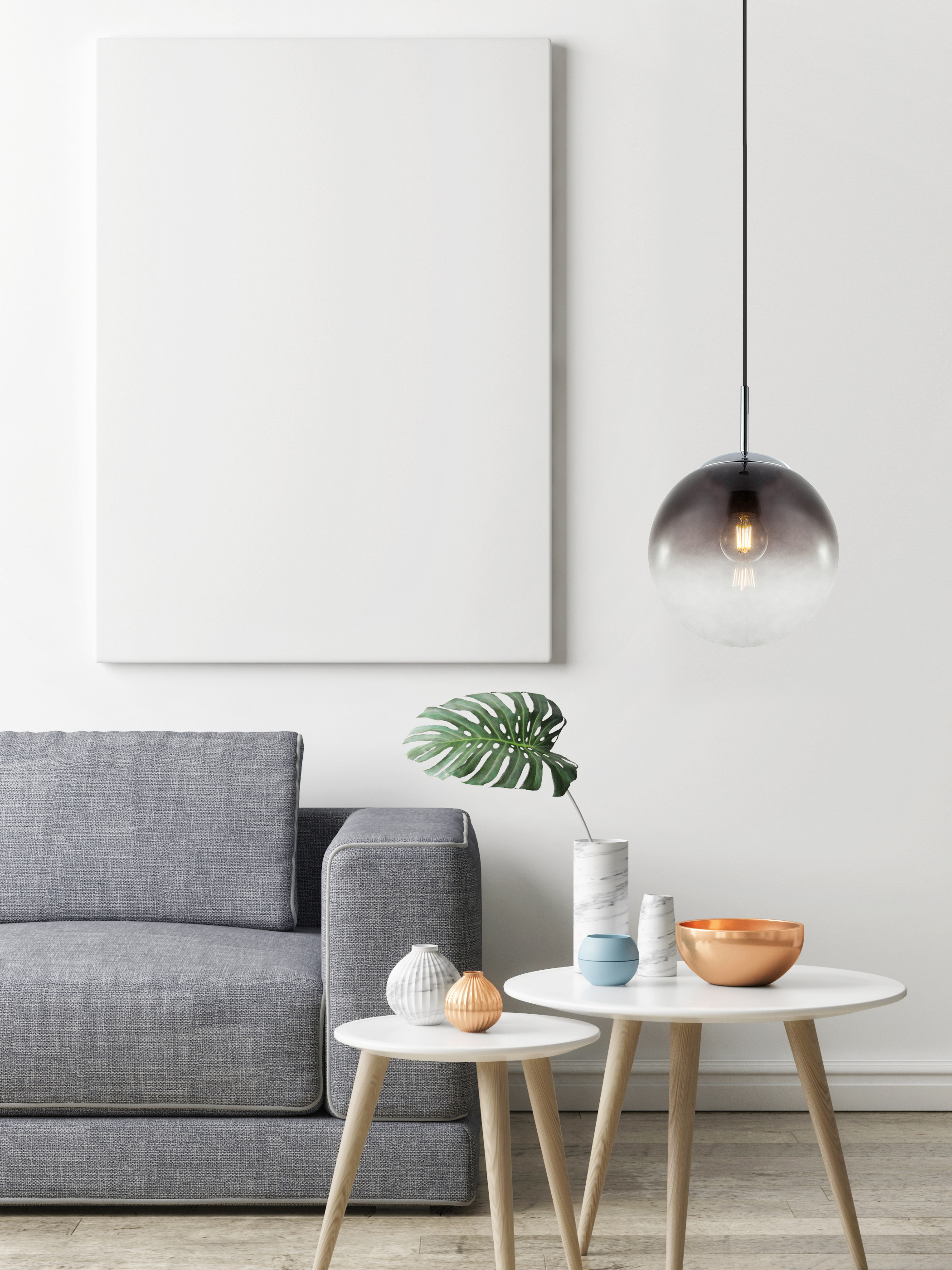 711900_am GLOBO HÄNGELEUCHTE 1XE27 RAUCHGLAS D:20CM