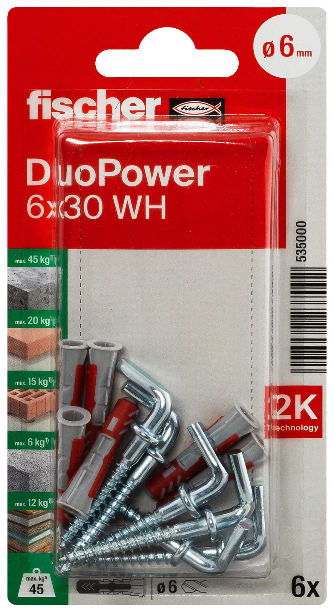 fischer DuoPower Universaldübel 6 x 30 WH K (6) fischer DuoPower Universaldübel 6 x 30 WH K (6)