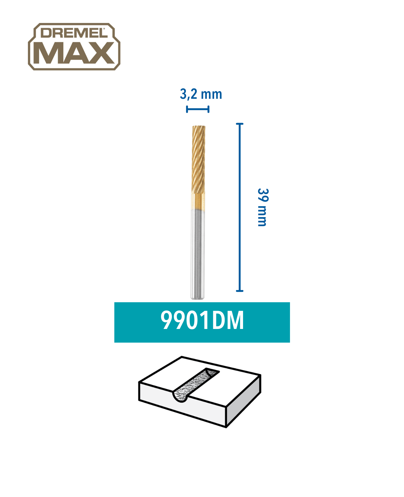 Dremel Wolfram-Karbid-Fräser 9901 MAX Dremel Wolfram-Karbid-Fräser 9901 MAX
