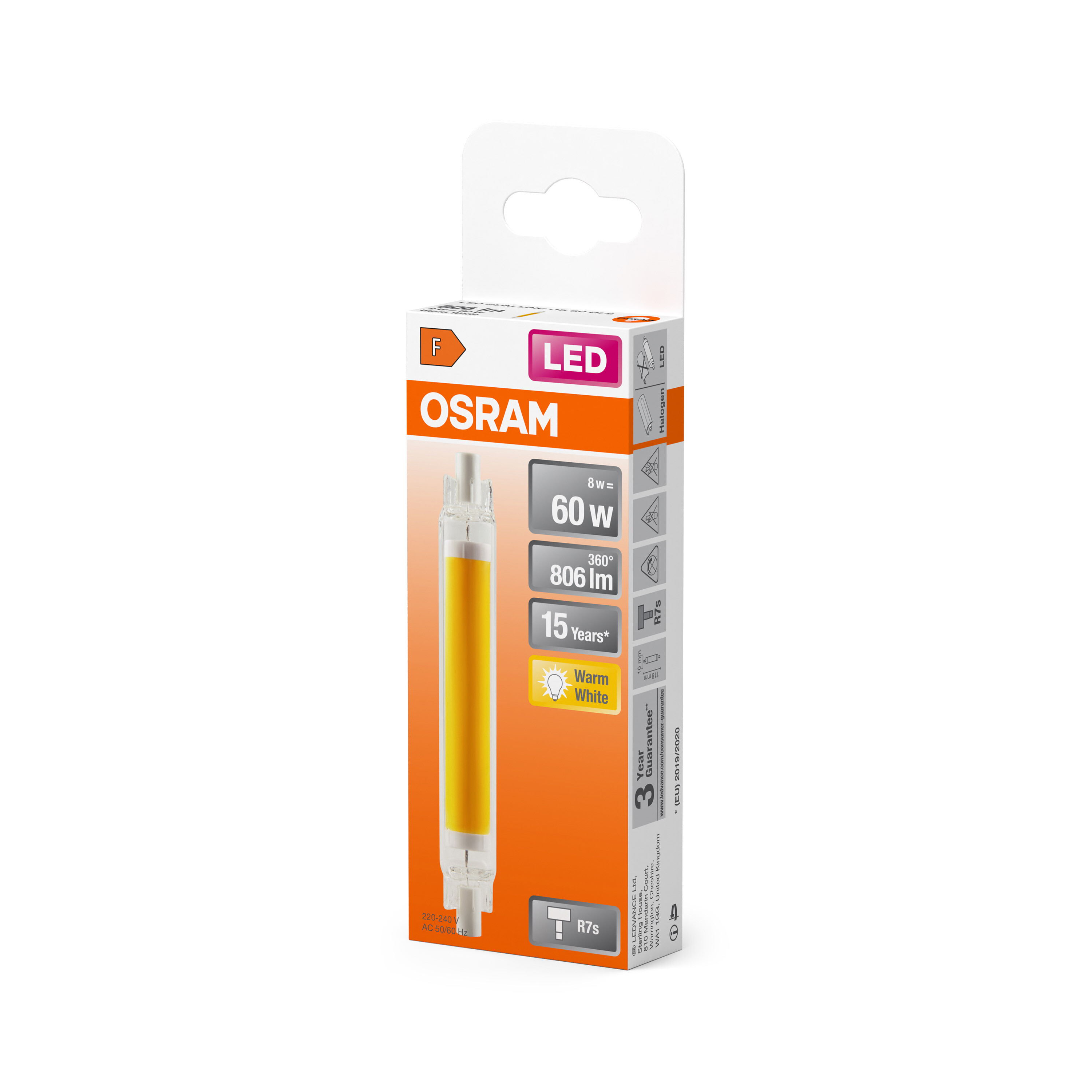 Osram LED Slim Line Lampe, 8W, warmweiß