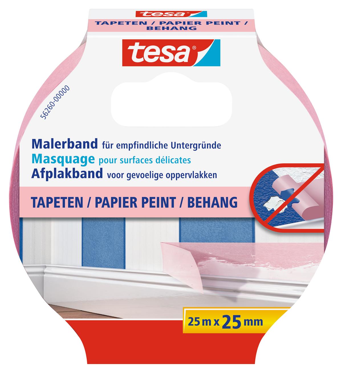tesa_Masking_562600000002_LI406_front_pa tesa Malerband Tapeten, 25 mm