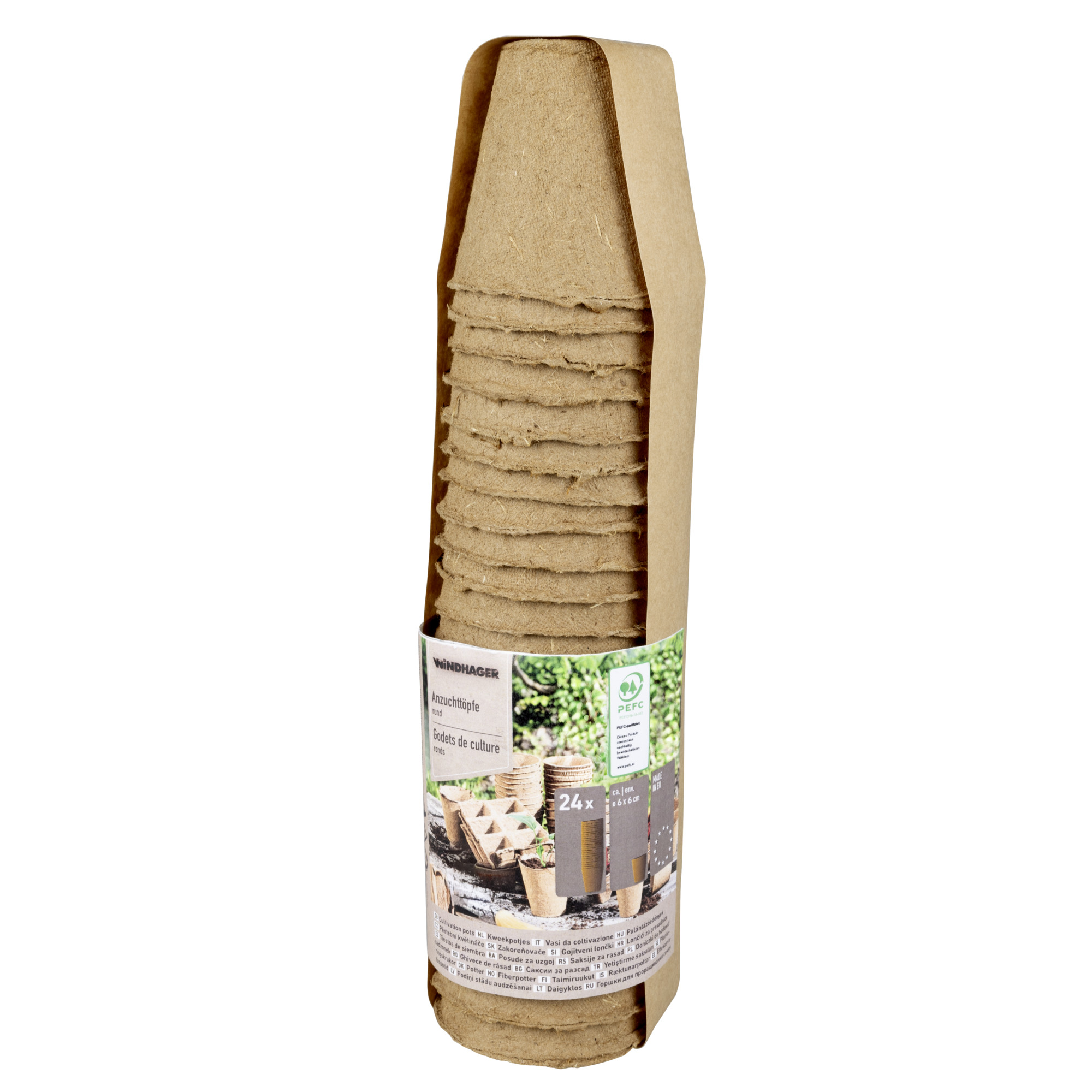 Windhager Anzuchttopf, 6 cm, rund, 24 Stk/Pkg