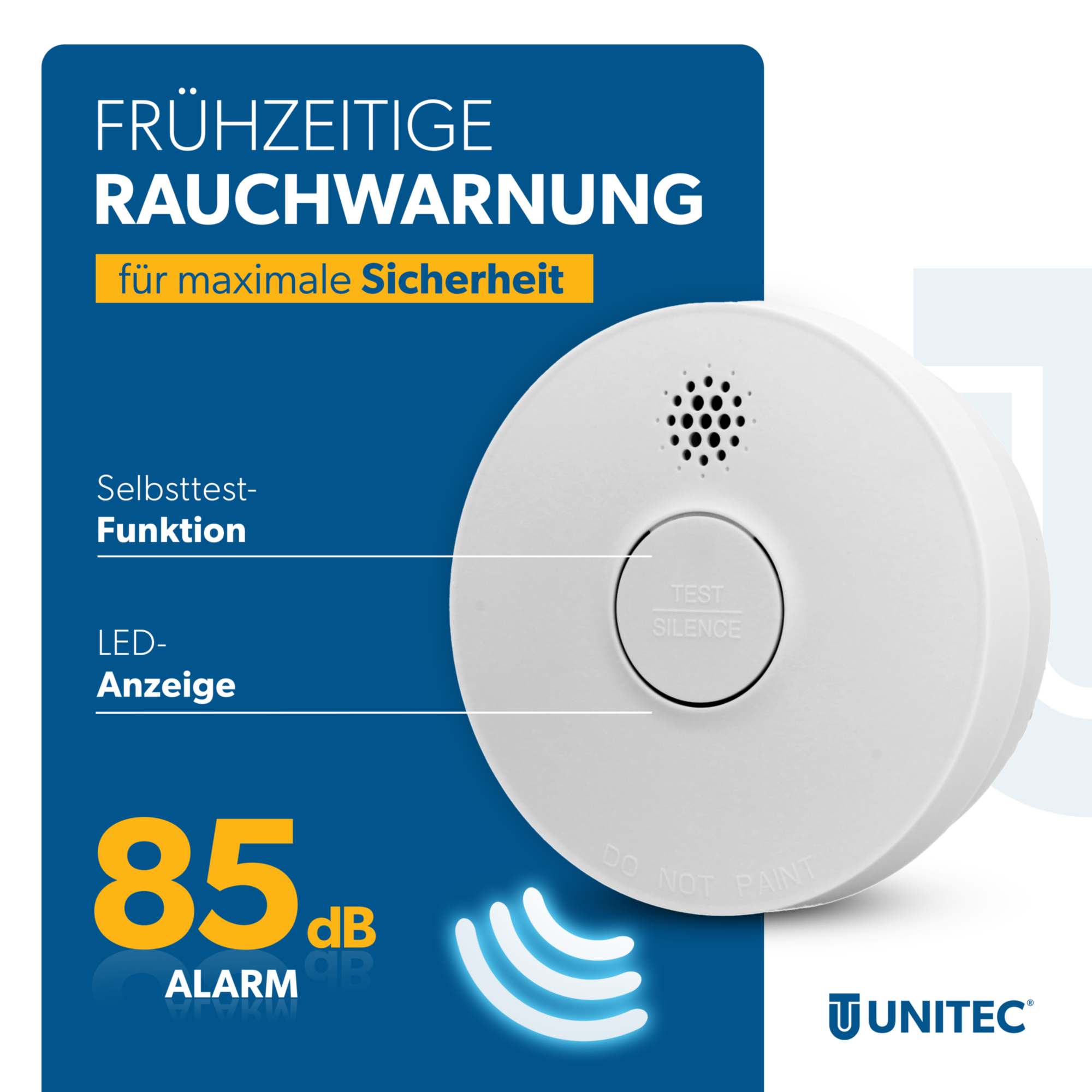 Unitec Rauchwarnmelder TÜV 5 Jahre 2x