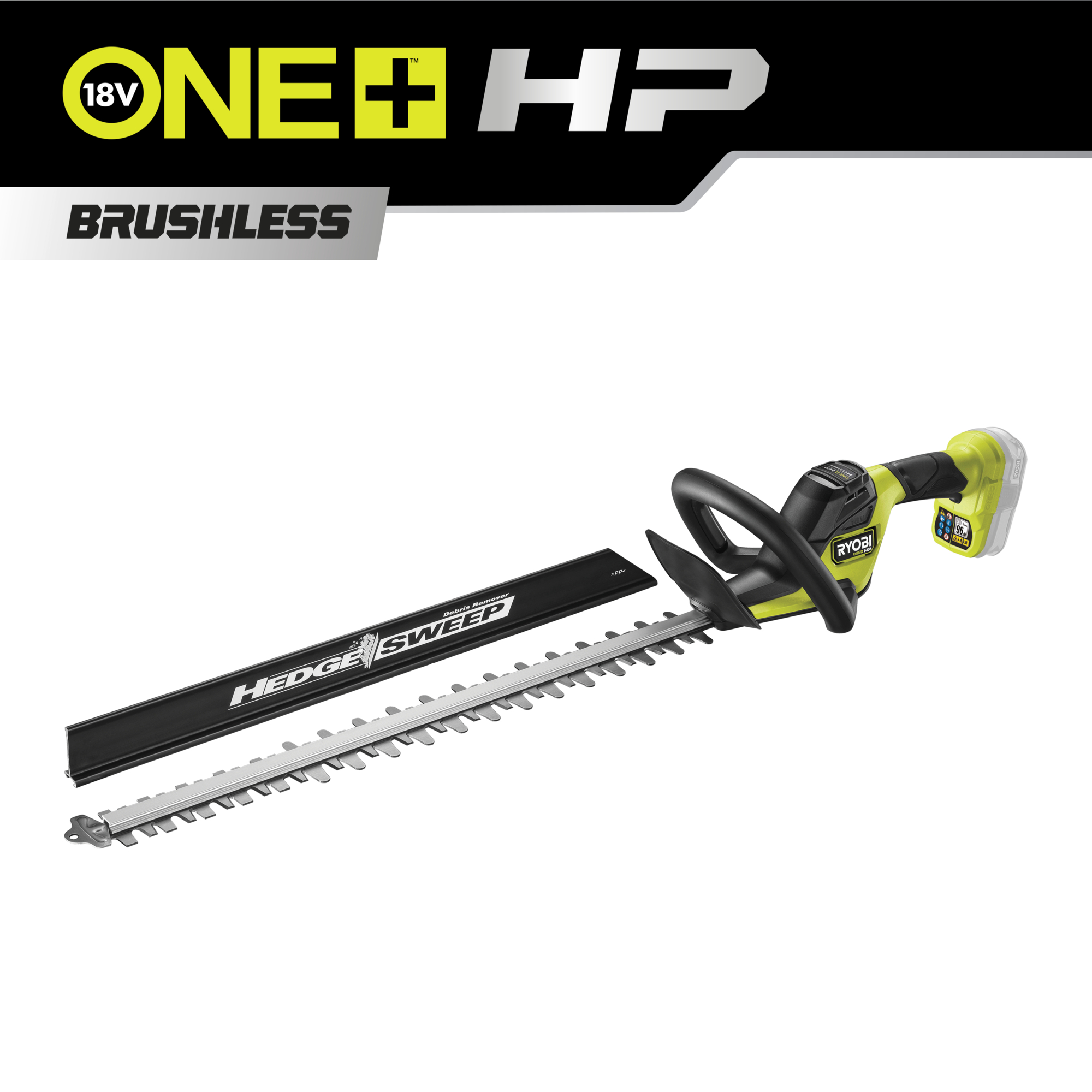 Ryobi 18 V ONE+ HP Brushless Akku-Heckenschere RY18HTX60A-0, ohne Akku und Ladegerät