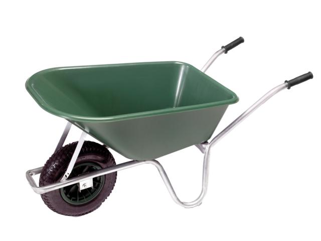 695880-Garten-Bauschubkarre-PP-Mulde-10089 GARTENSCHUBKARRE 100L GRÜN 120KG